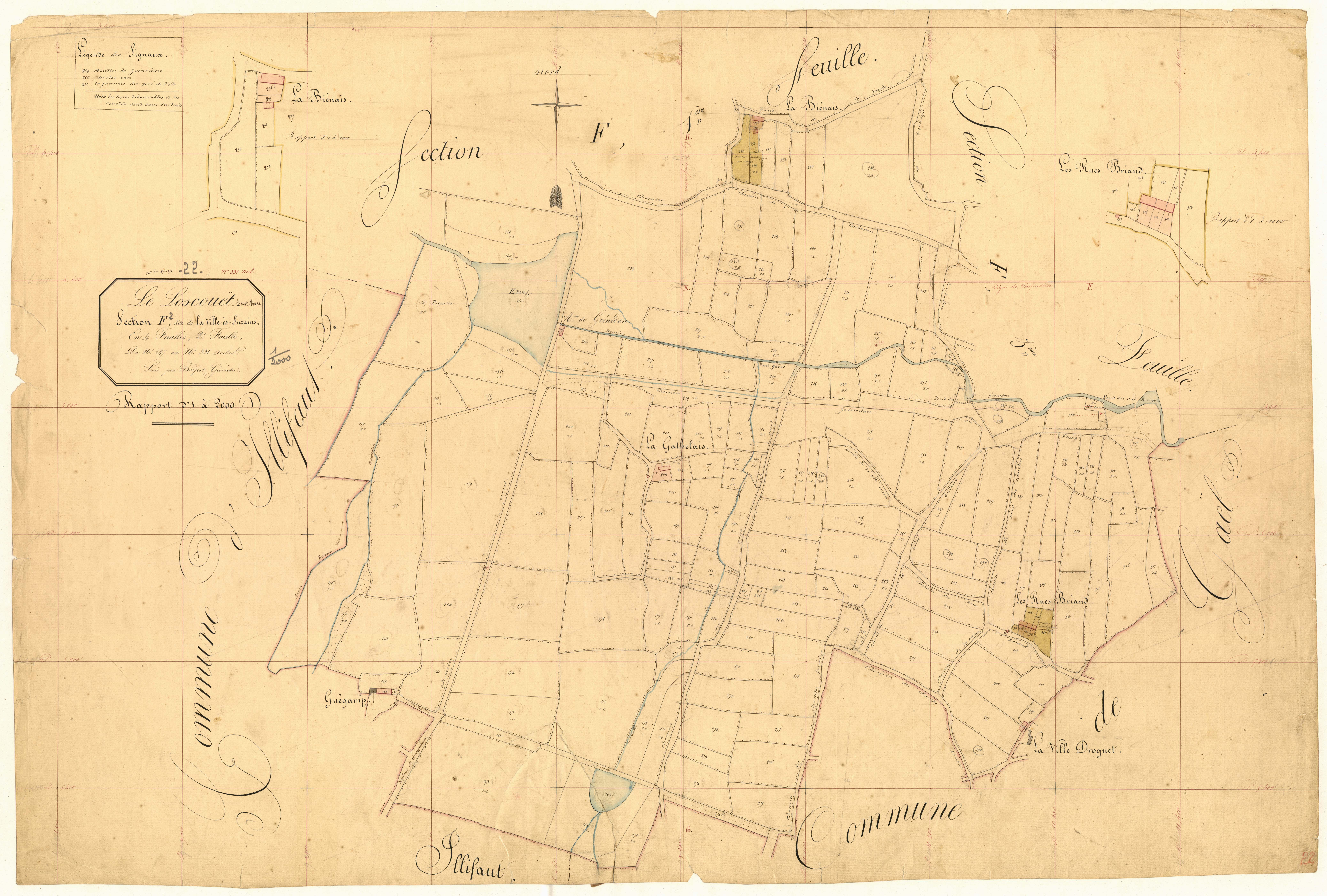 Loscouët-sur-Meu - Section F, 2e feuille