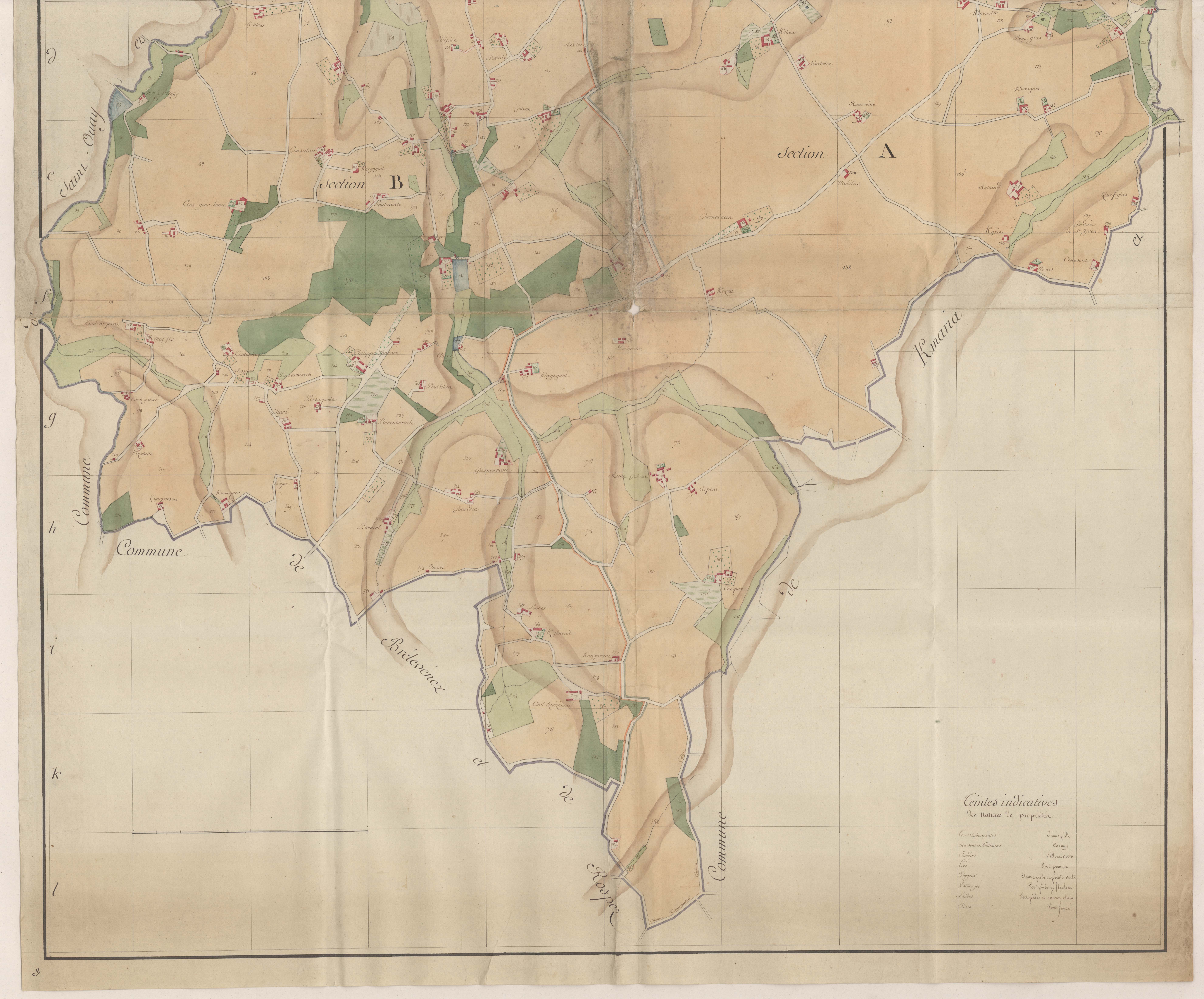 Louannec - Plan par masse de culture, partie nord.