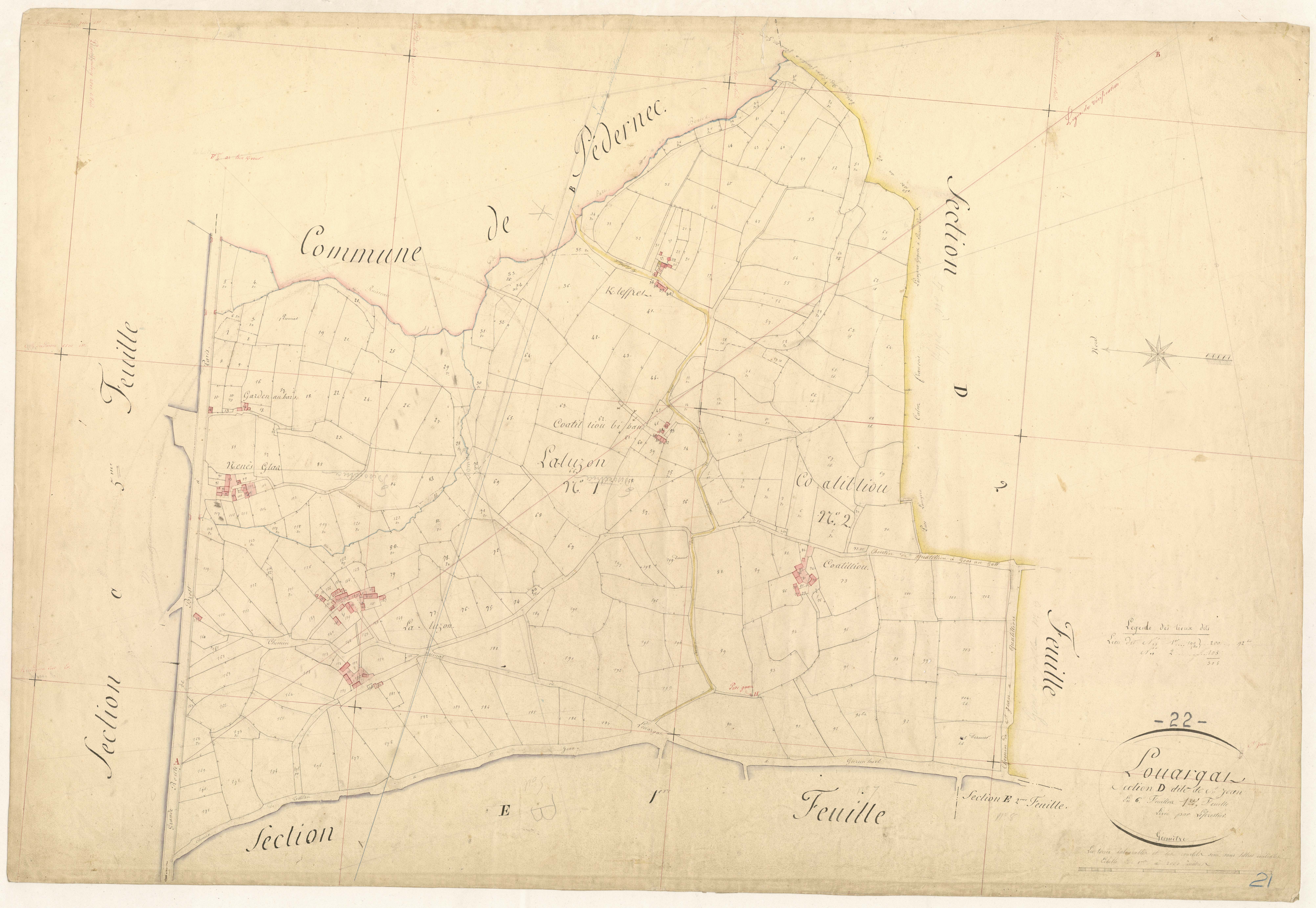 Louargat - Section D, 1re feuille