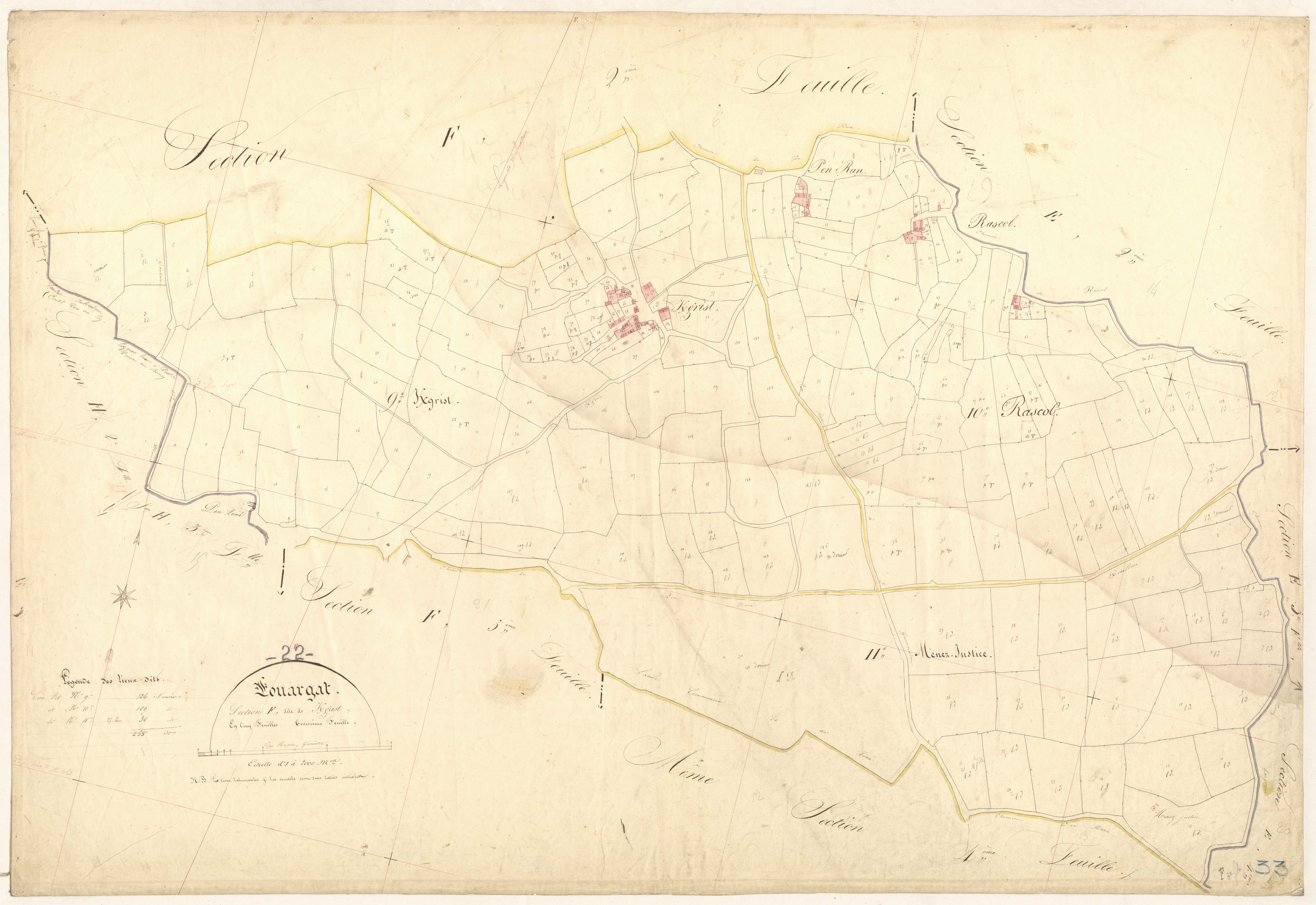 Louargat - Section F, 3e feuille