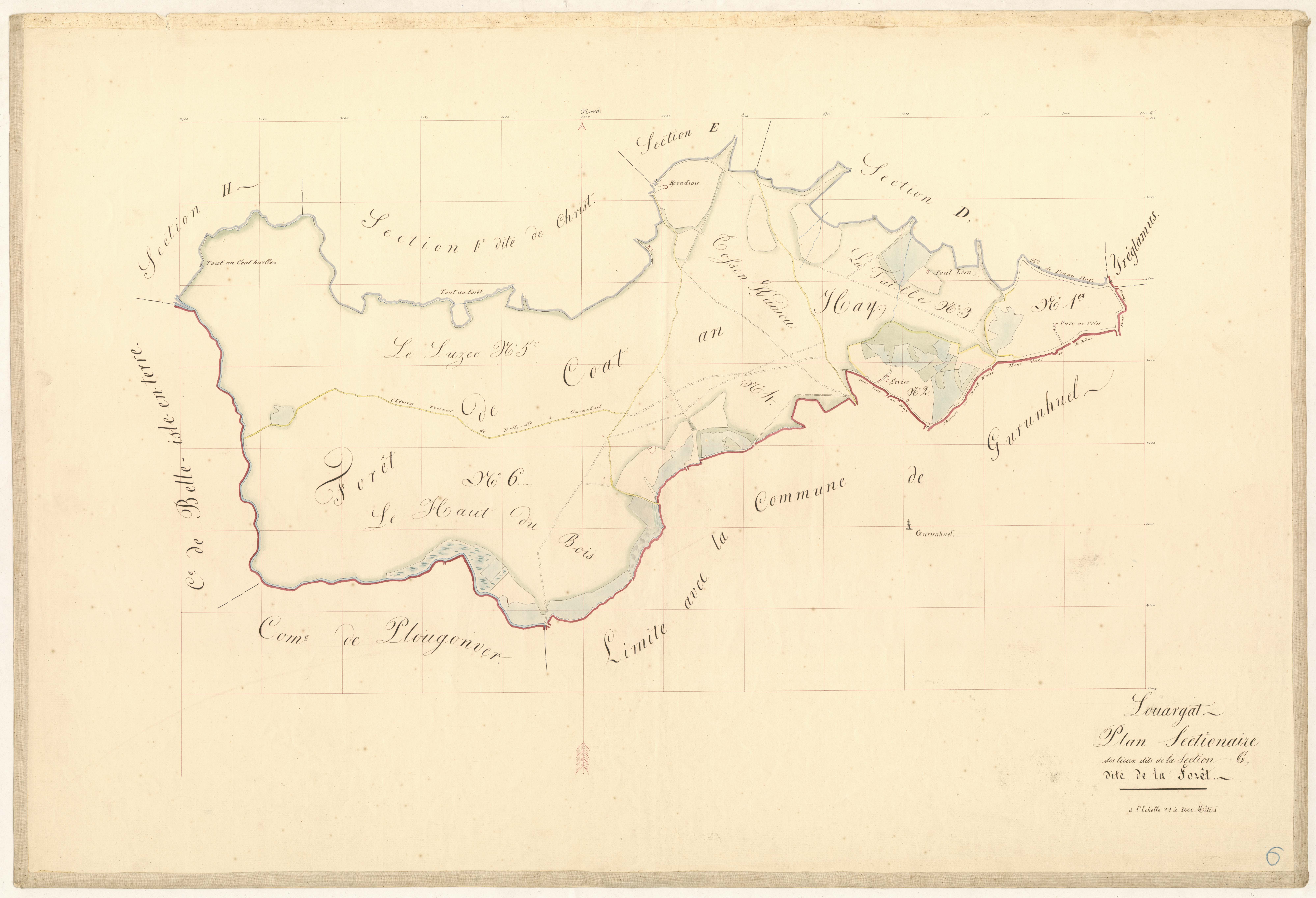Louargat - Tableau d'assemblage : section G
