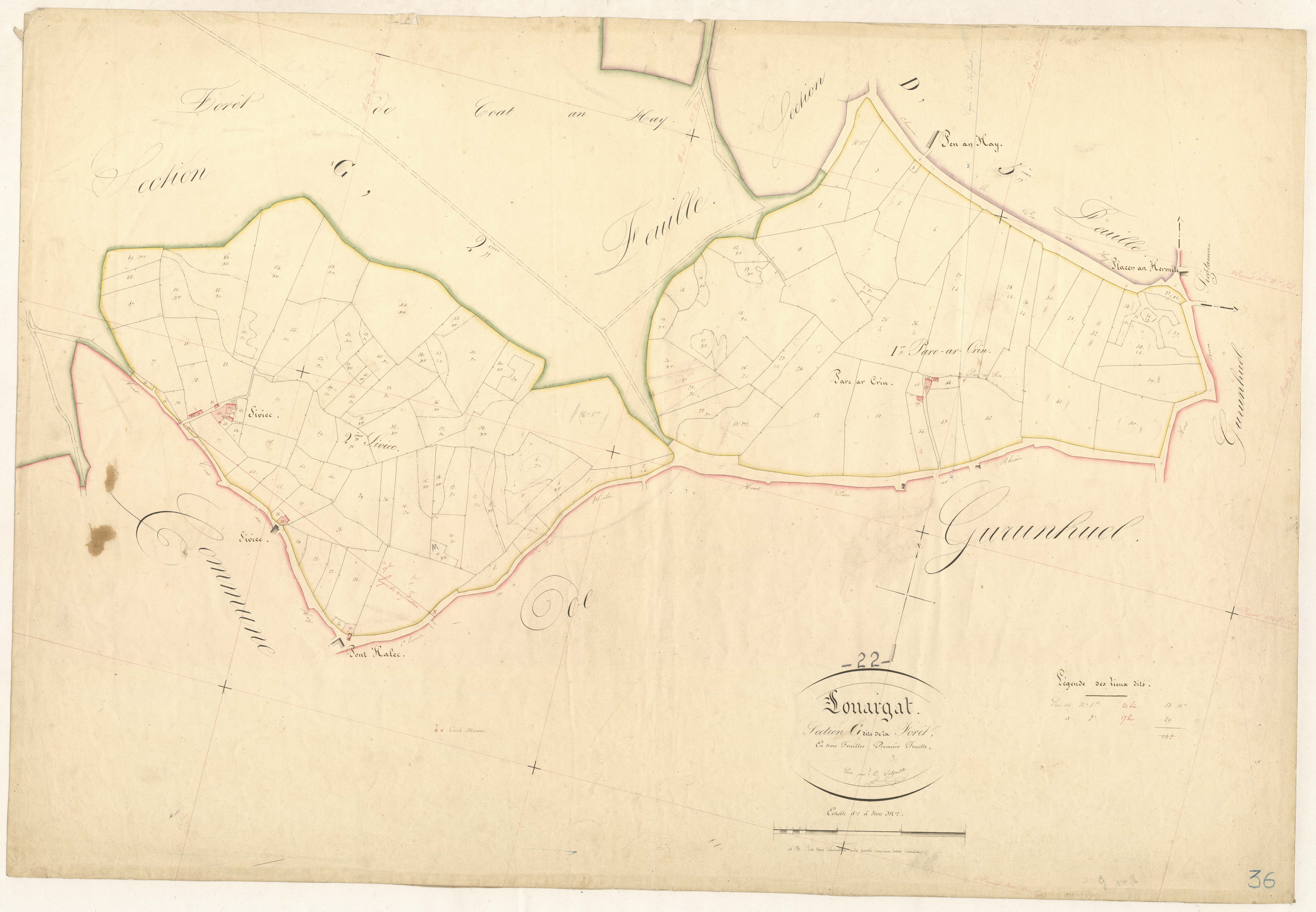 Louargat - Section G, 1re feuille