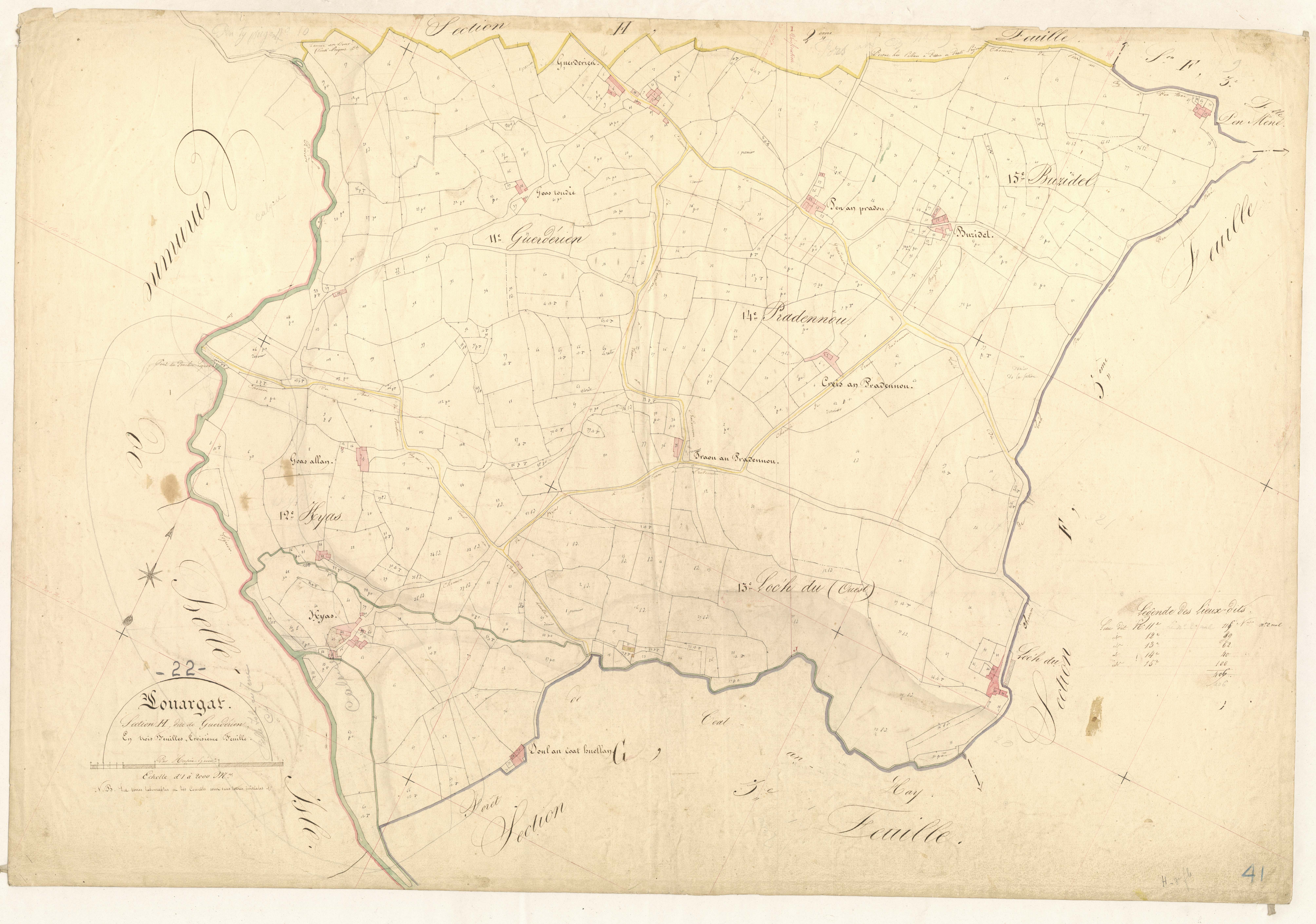 Louargat - Section H, 3e feuille