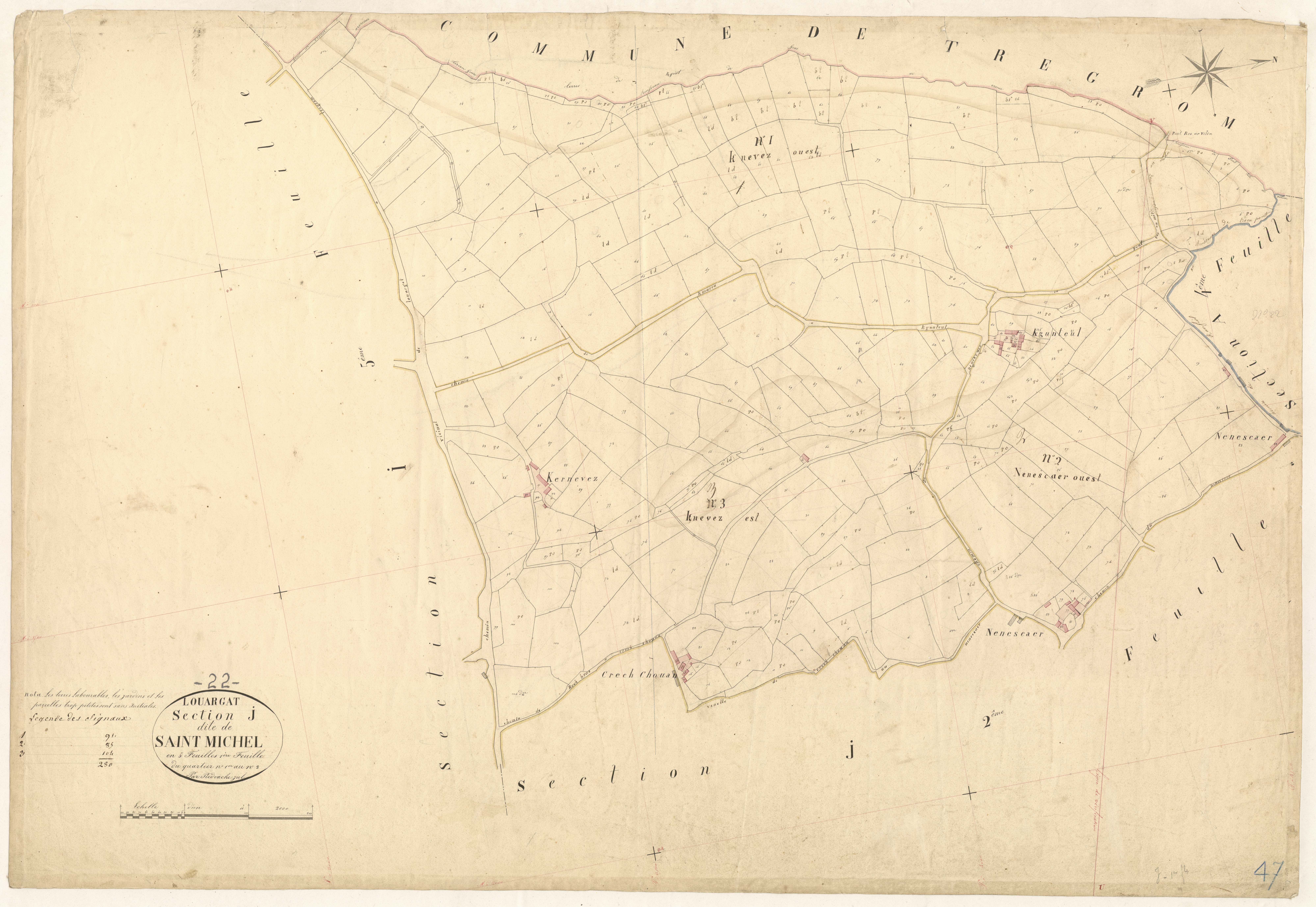 Louargat - Section J, 1re feuille