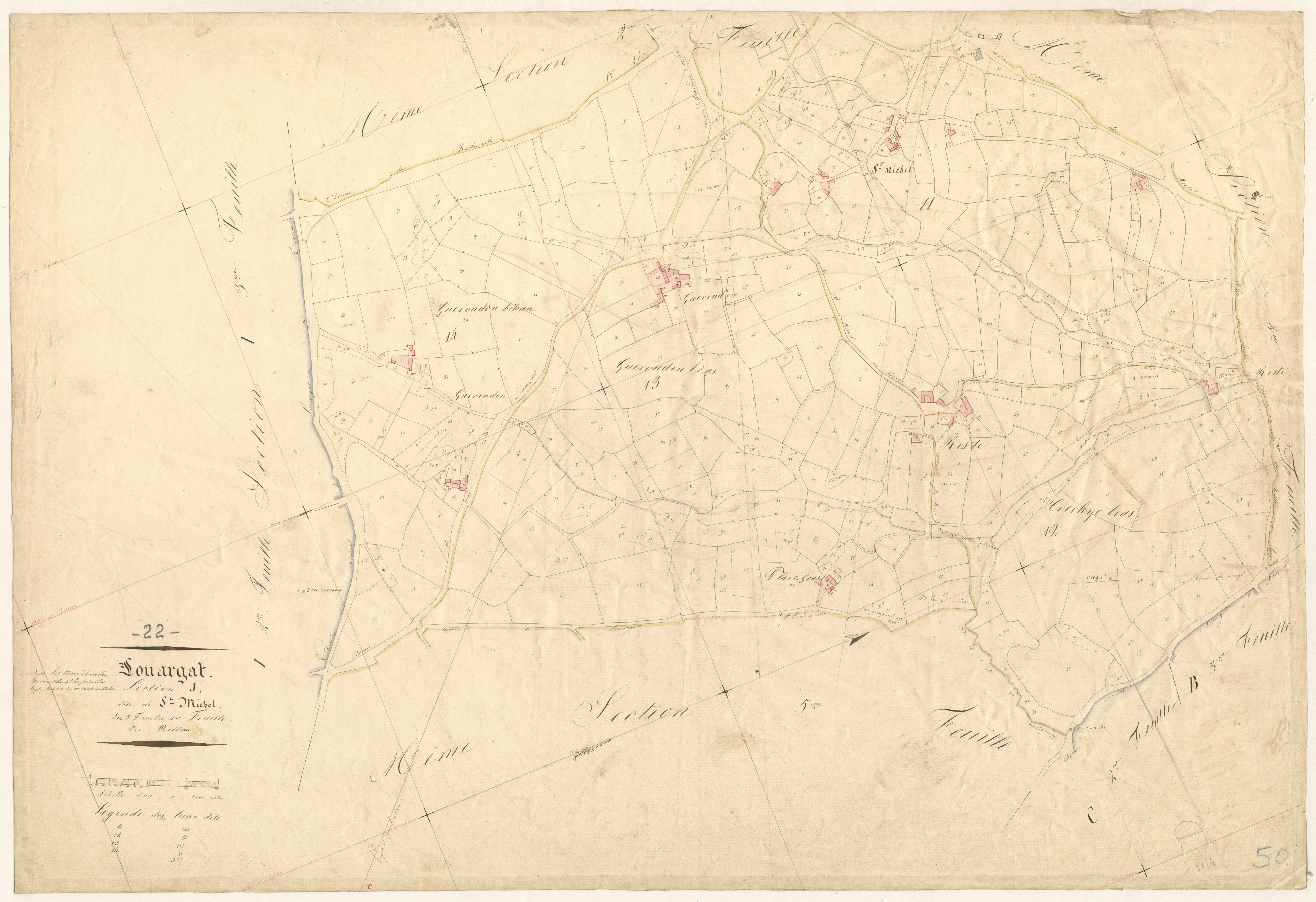 Louargat - Section J, 4e feuille