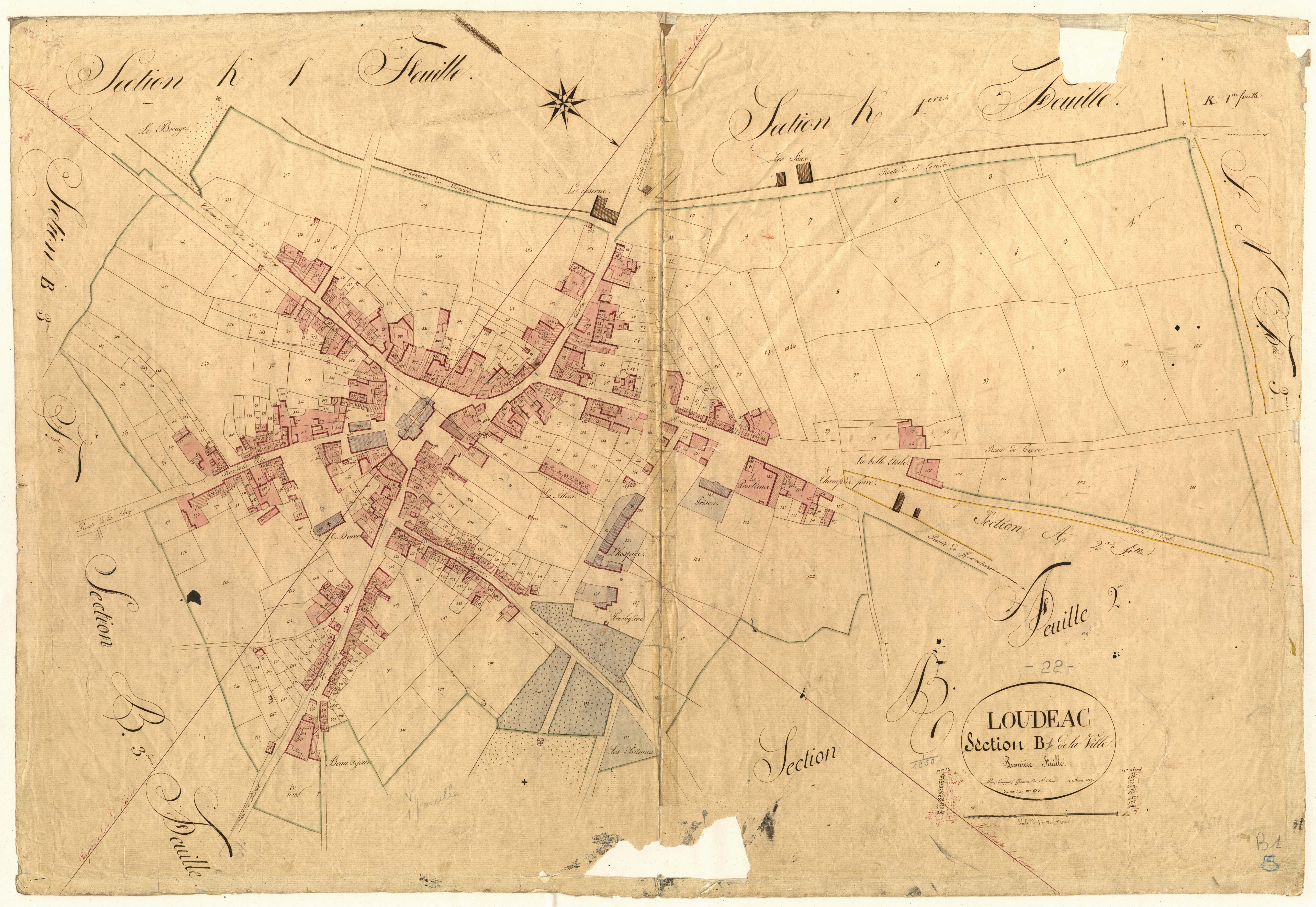 Loudéac - Section B, 1re feuille