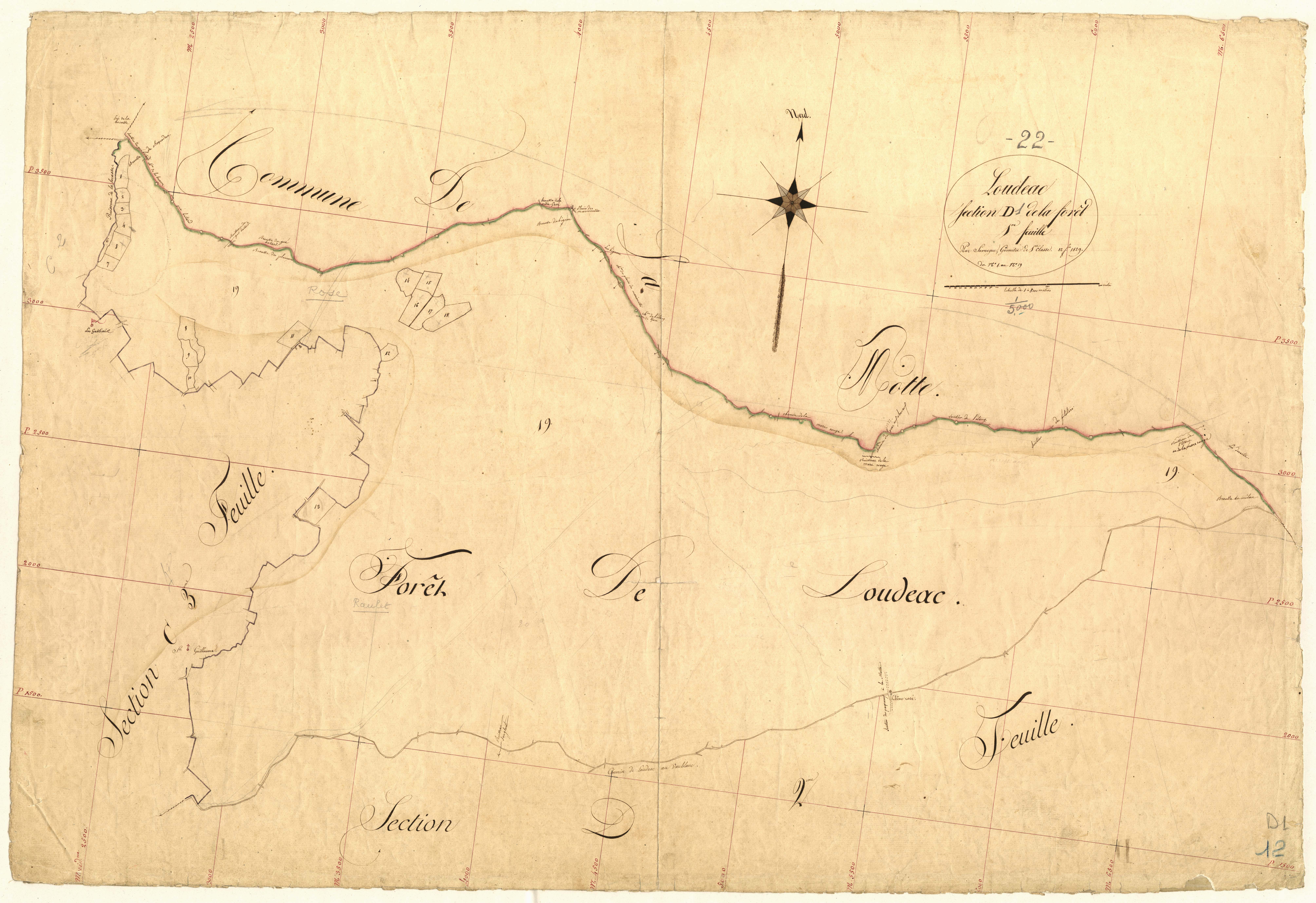 Loudéac - Section D, 1re feuille