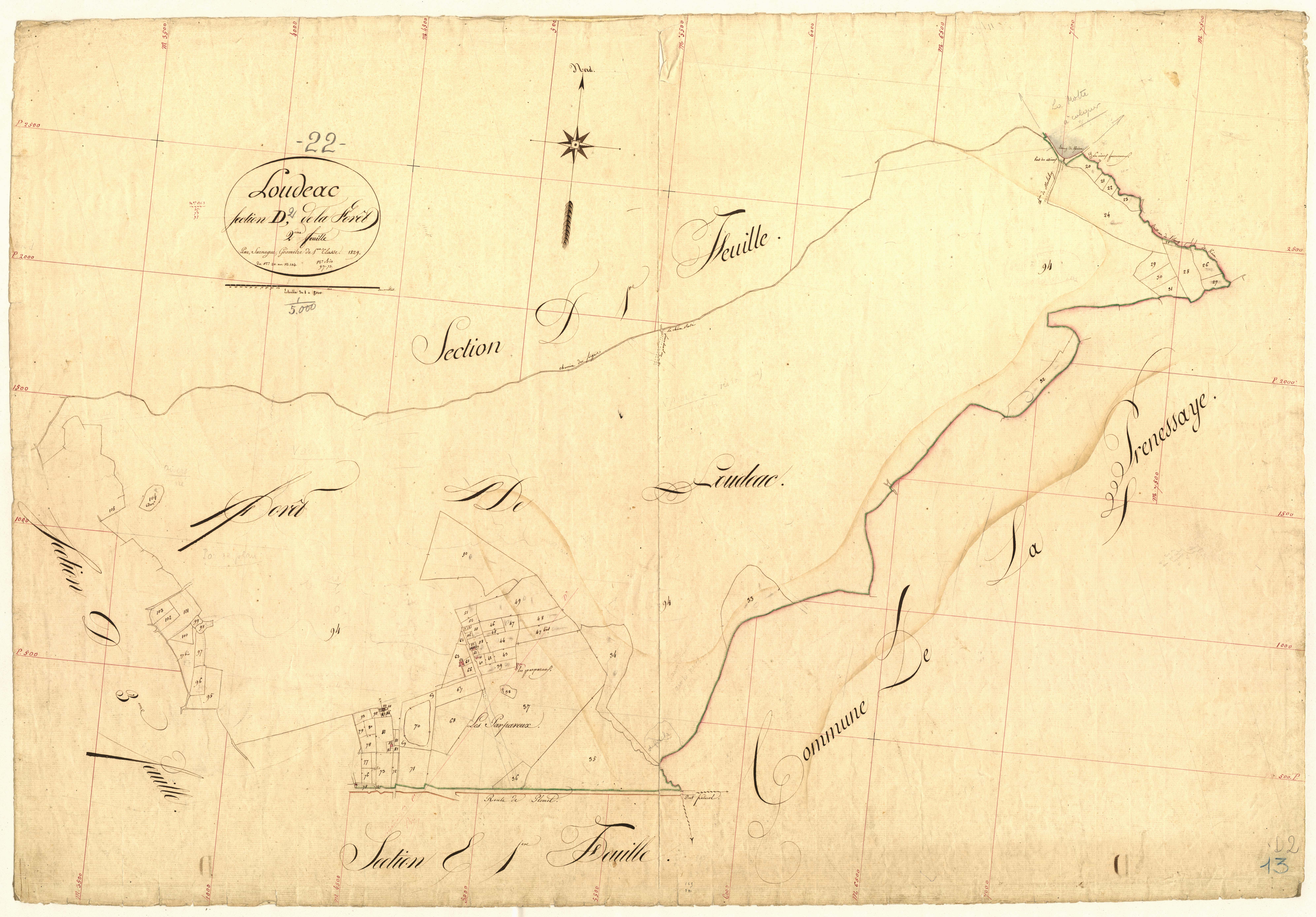 Loudéac - Section D, 2e feuille
