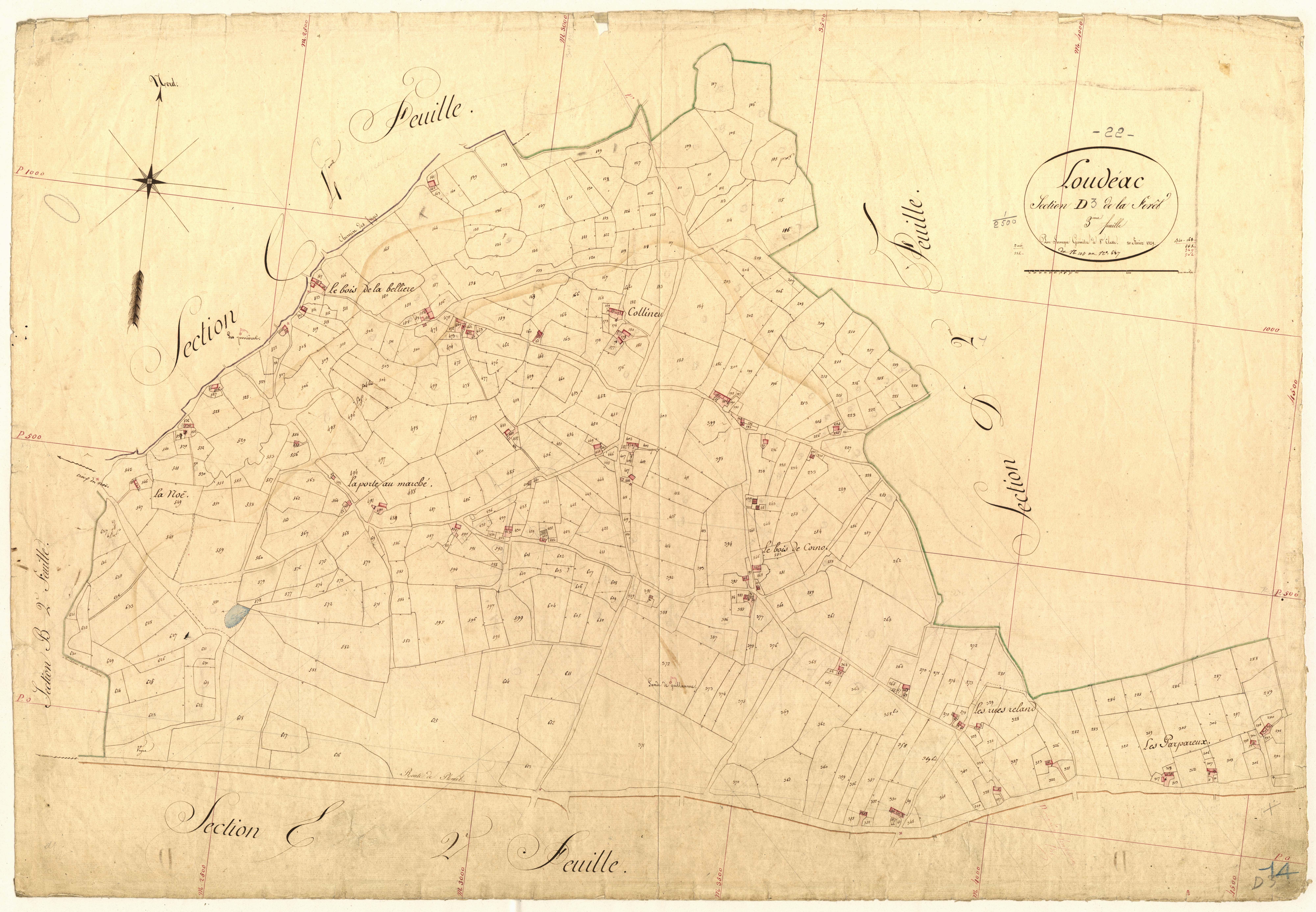 Loudéac - Section D, 3e feuille