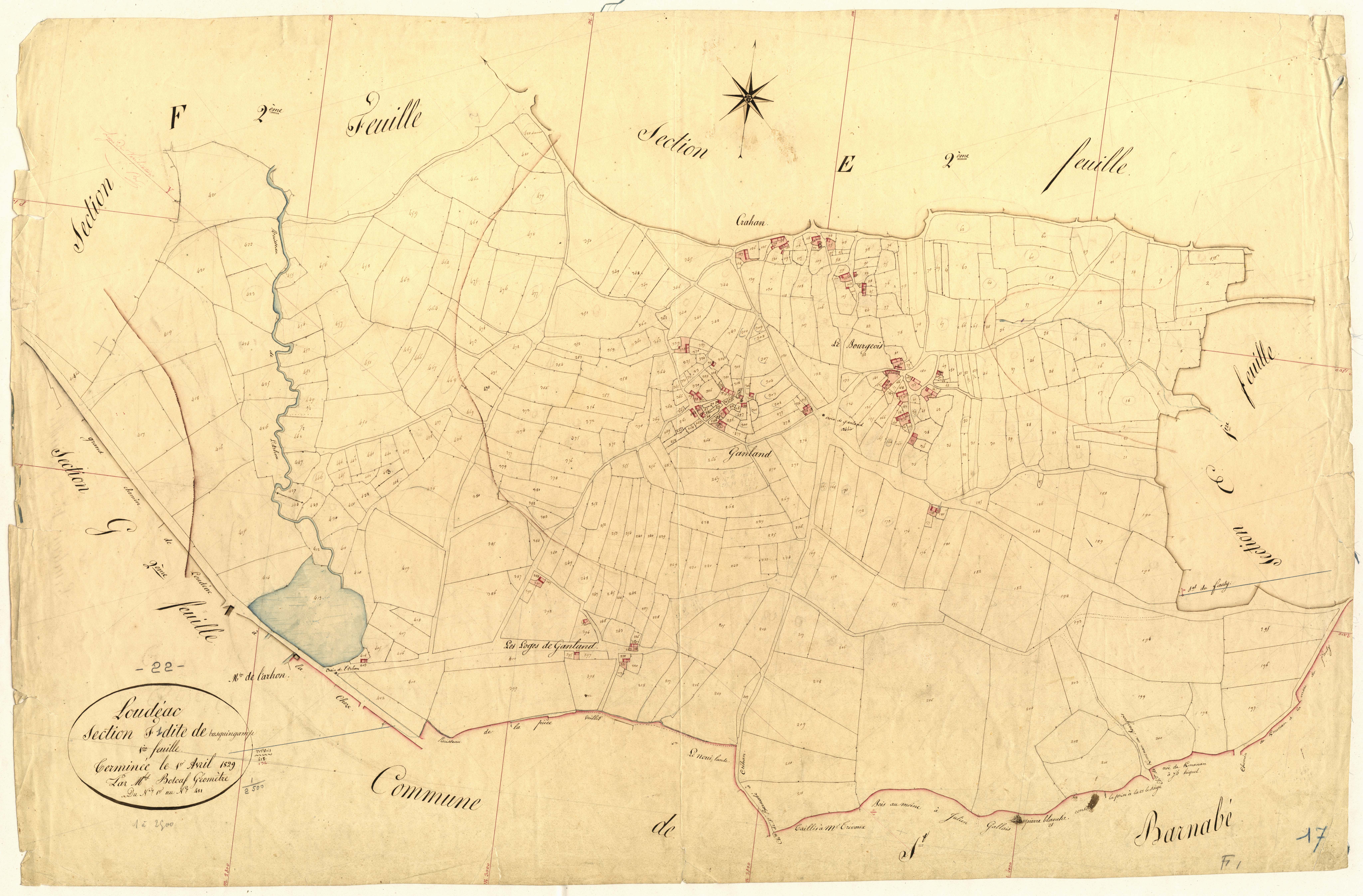 Loudéac - Section F, 1re feuille