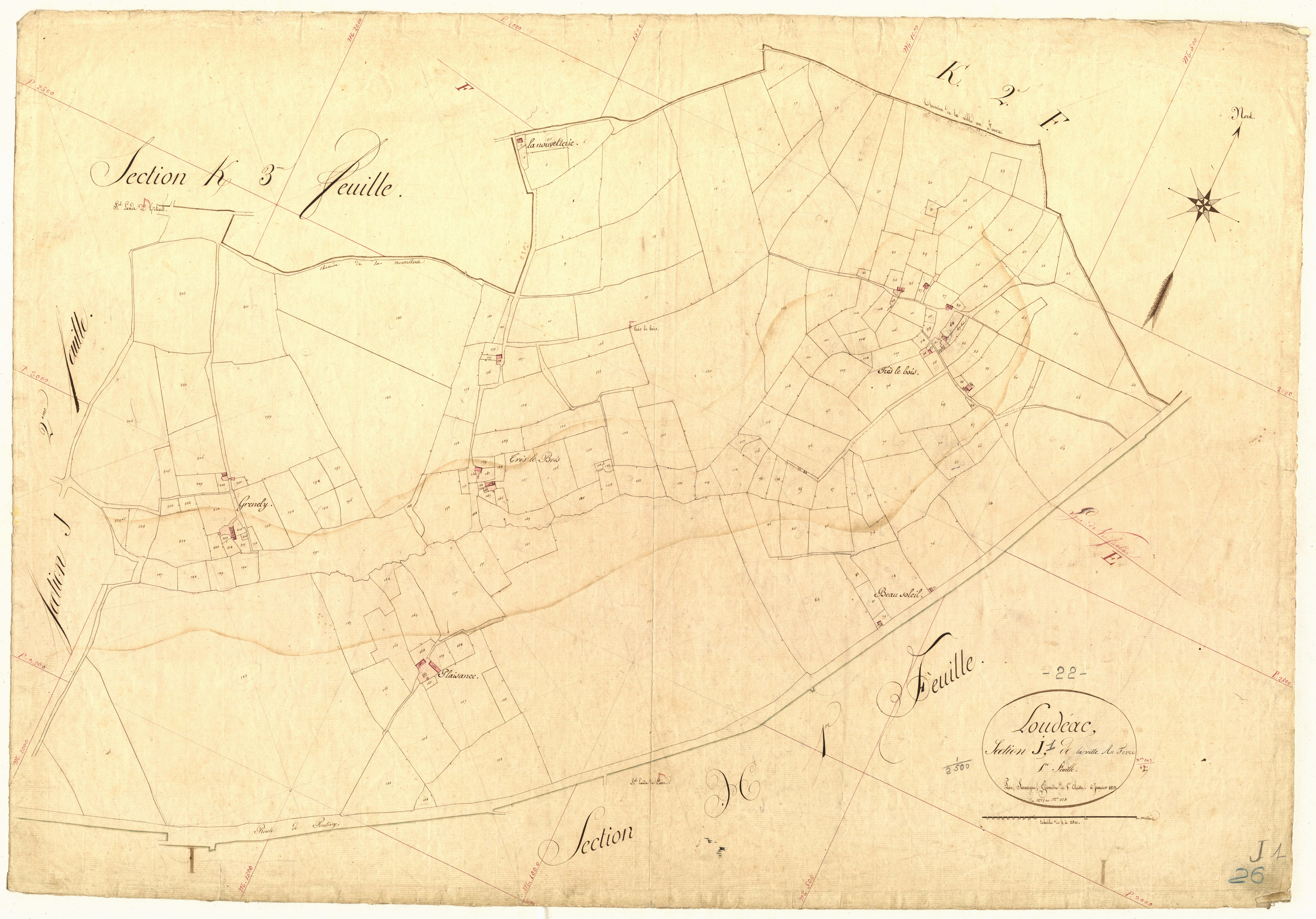 Loudéac - Section J, 1re feuille