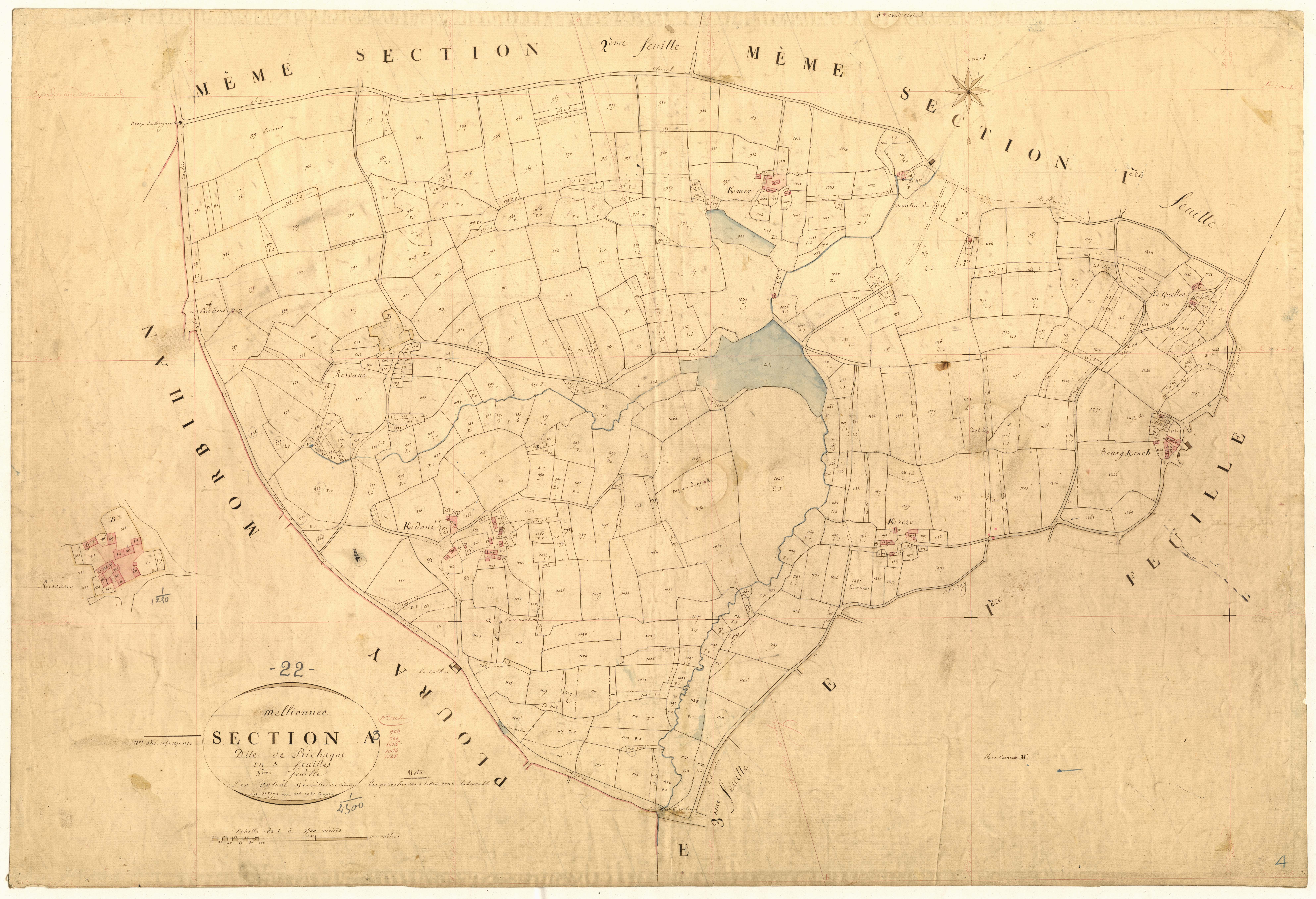 Mellionnec - Section A, 3e feuille