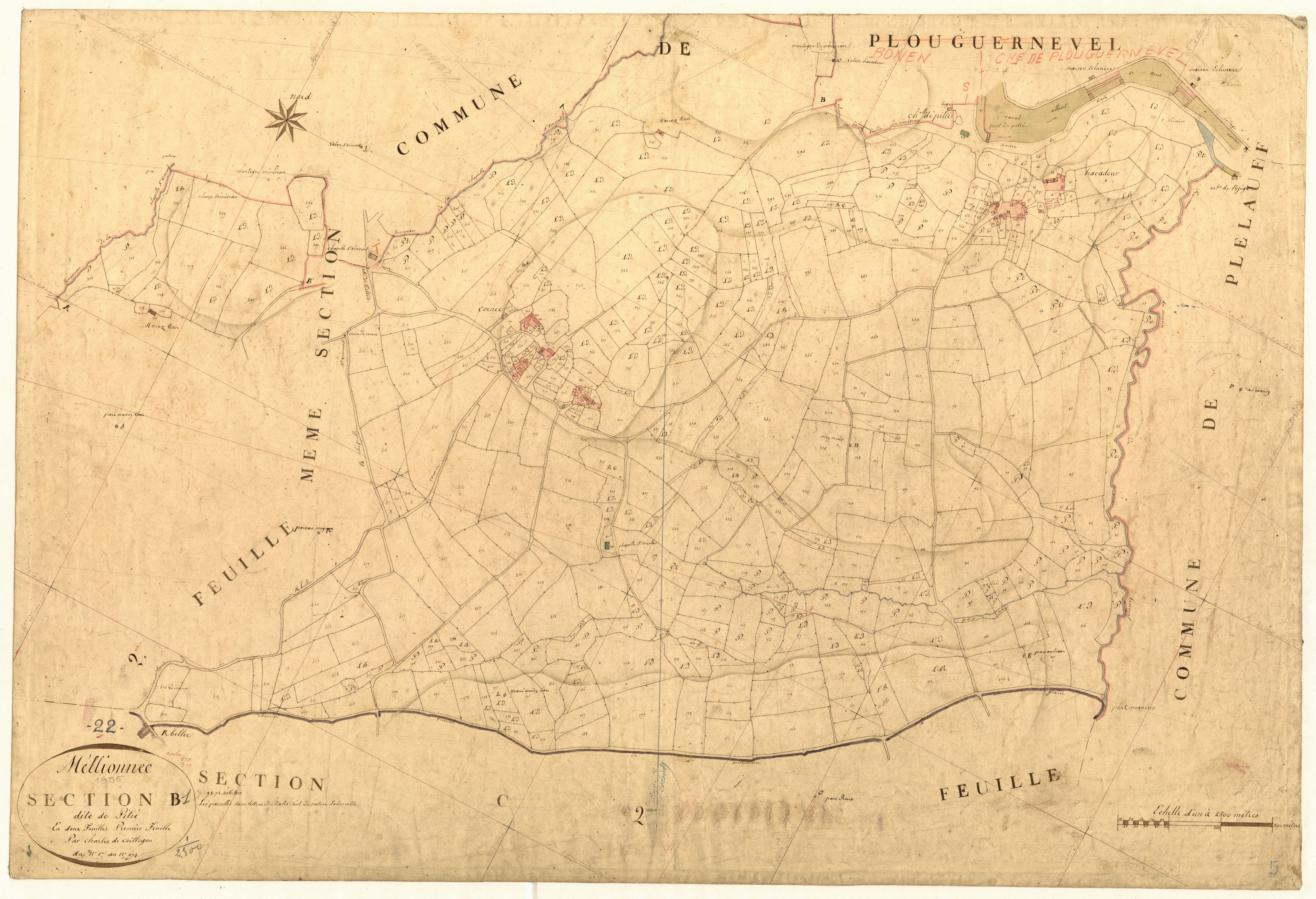 Mellionnec - Section B, 1re feuille