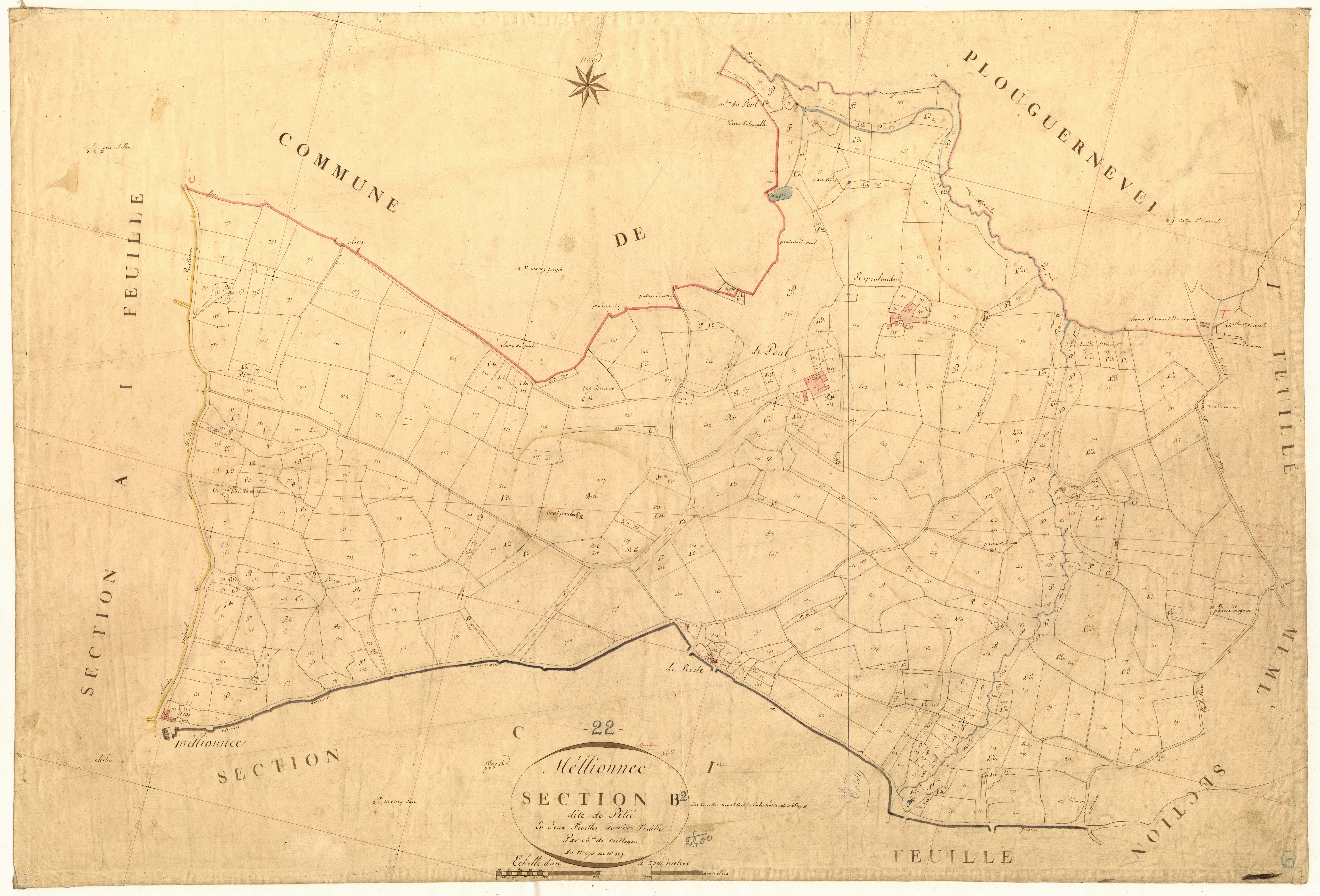 Mellionnec - Section B, 2e feuille