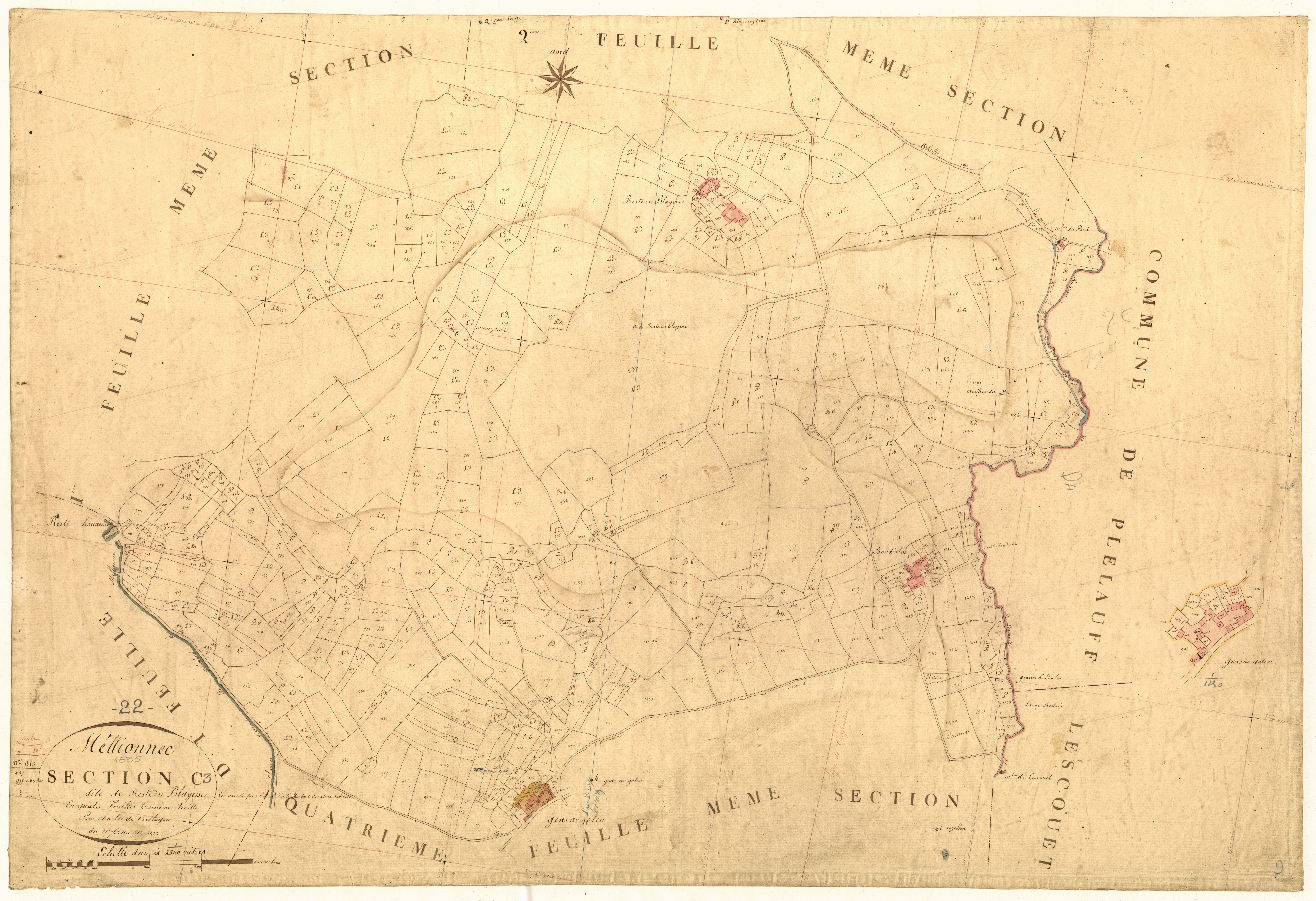 Mellionnec - Section C, 3e feuille