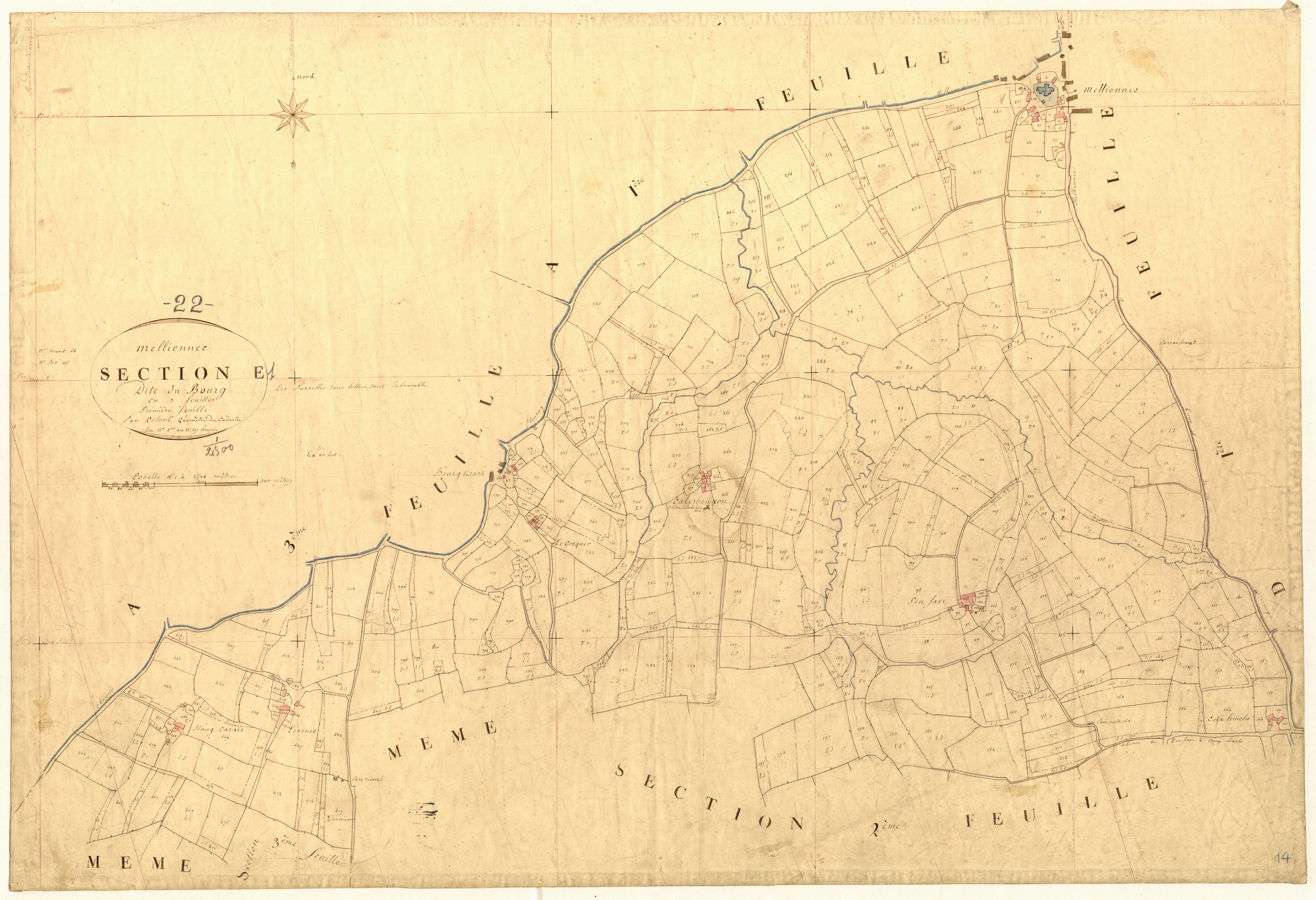 Mellionnec - Section E, 1re feuille