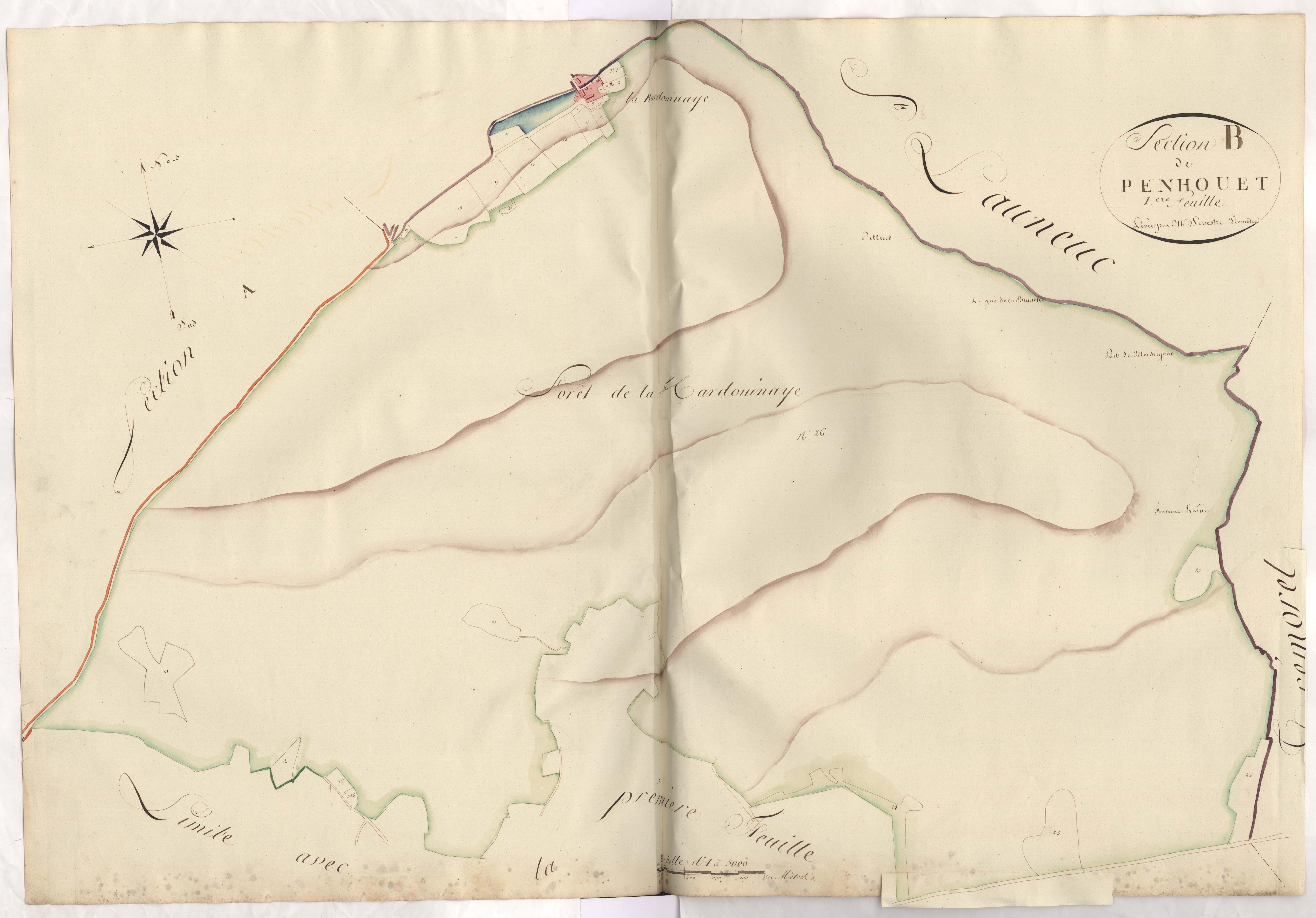 Merdrignac - Section B, 1re feuille
