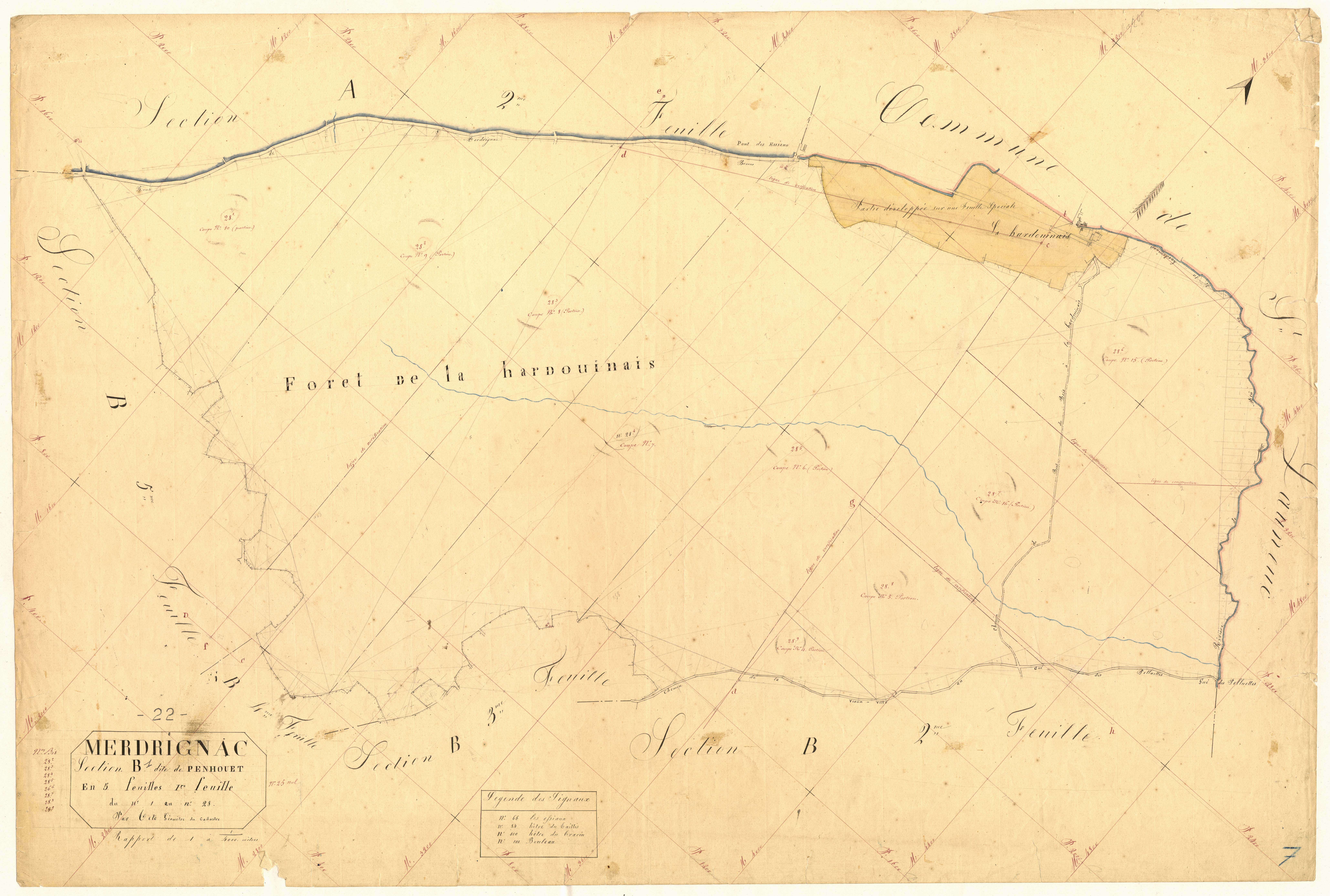 Merdrignac - Section B, 1re feuille
