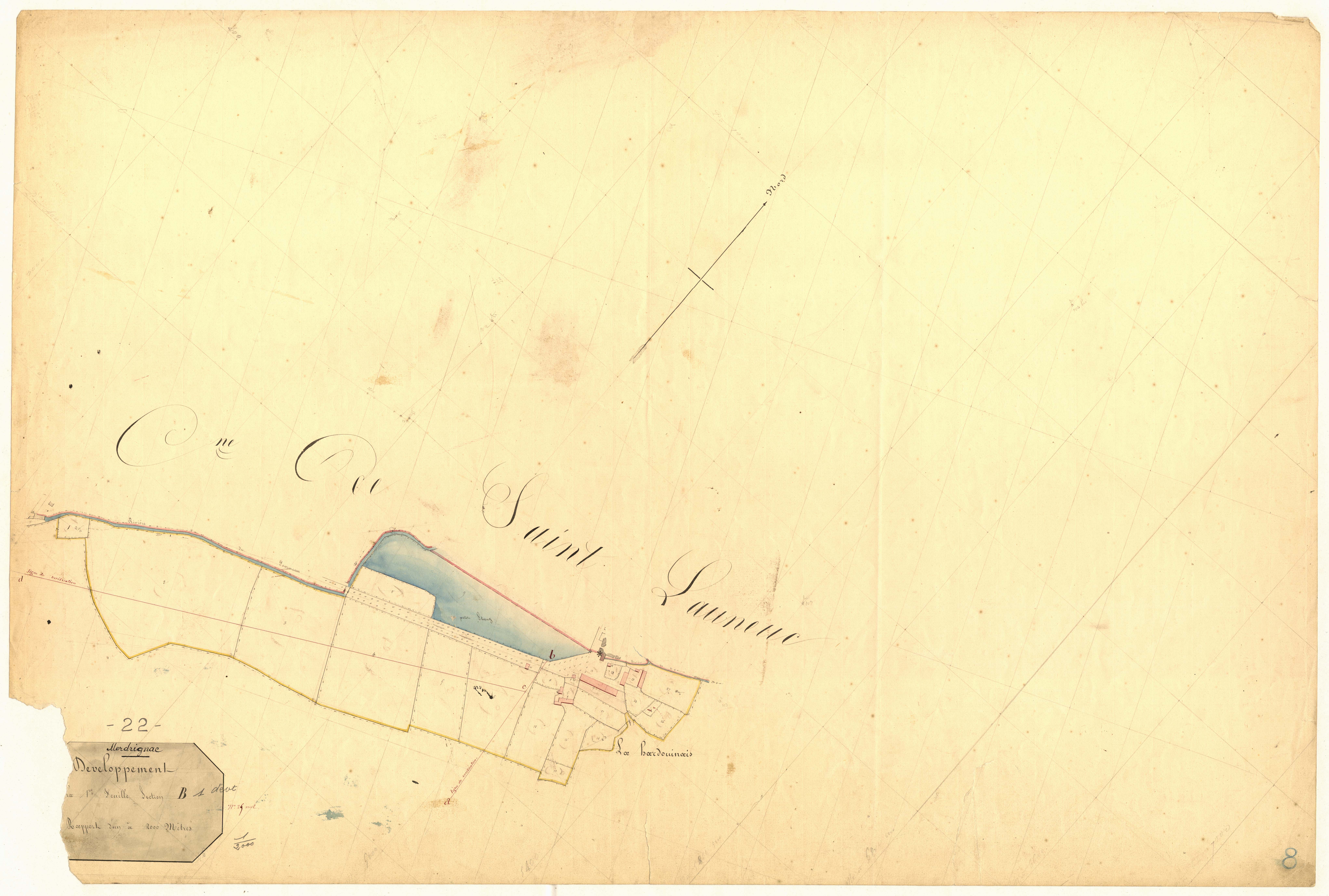 Merdrignac - Section B, 1re feuille : développement