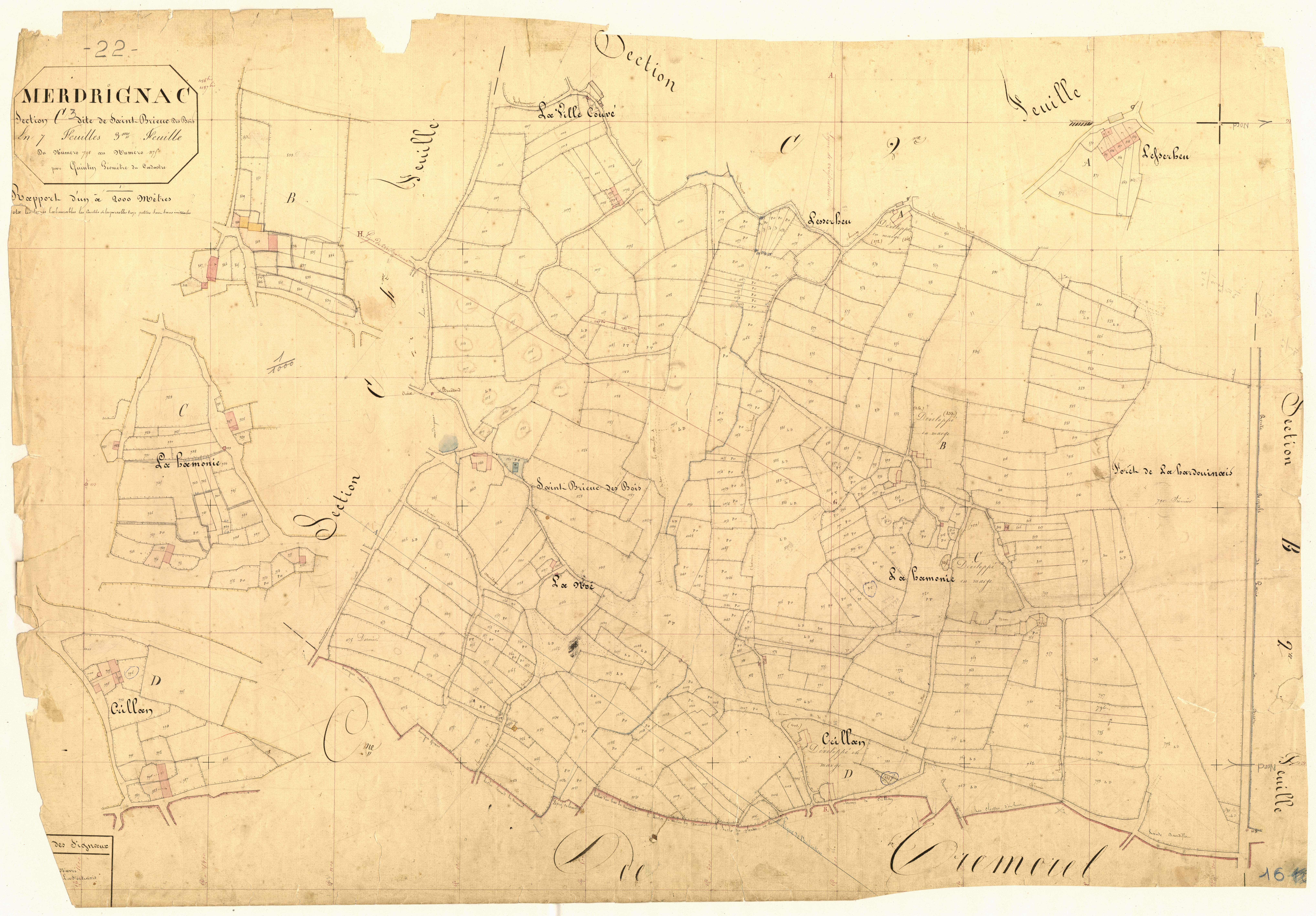 Merdrignac - Section C, 3e feuille