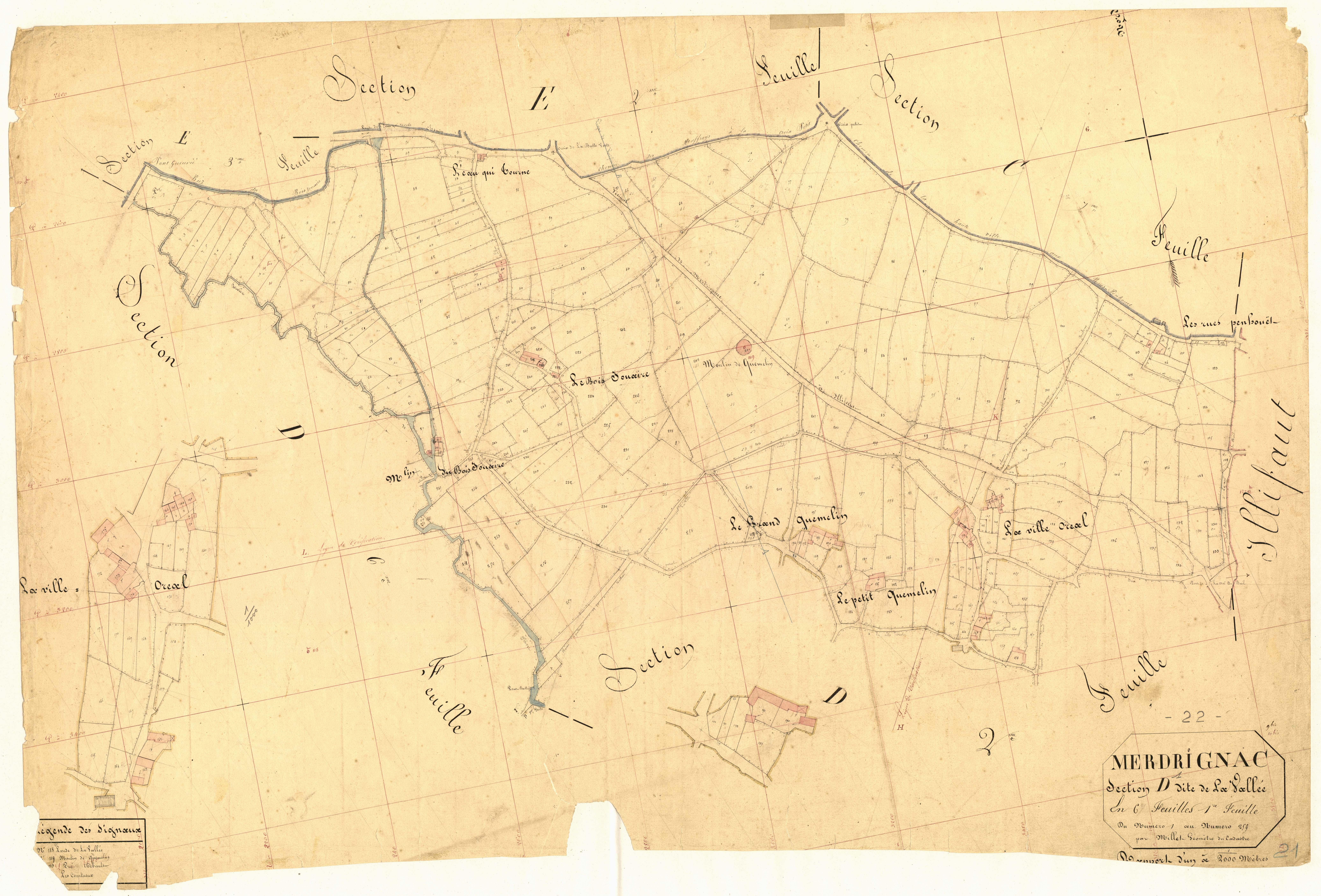 Merdrignac - Section D, 1re feuille