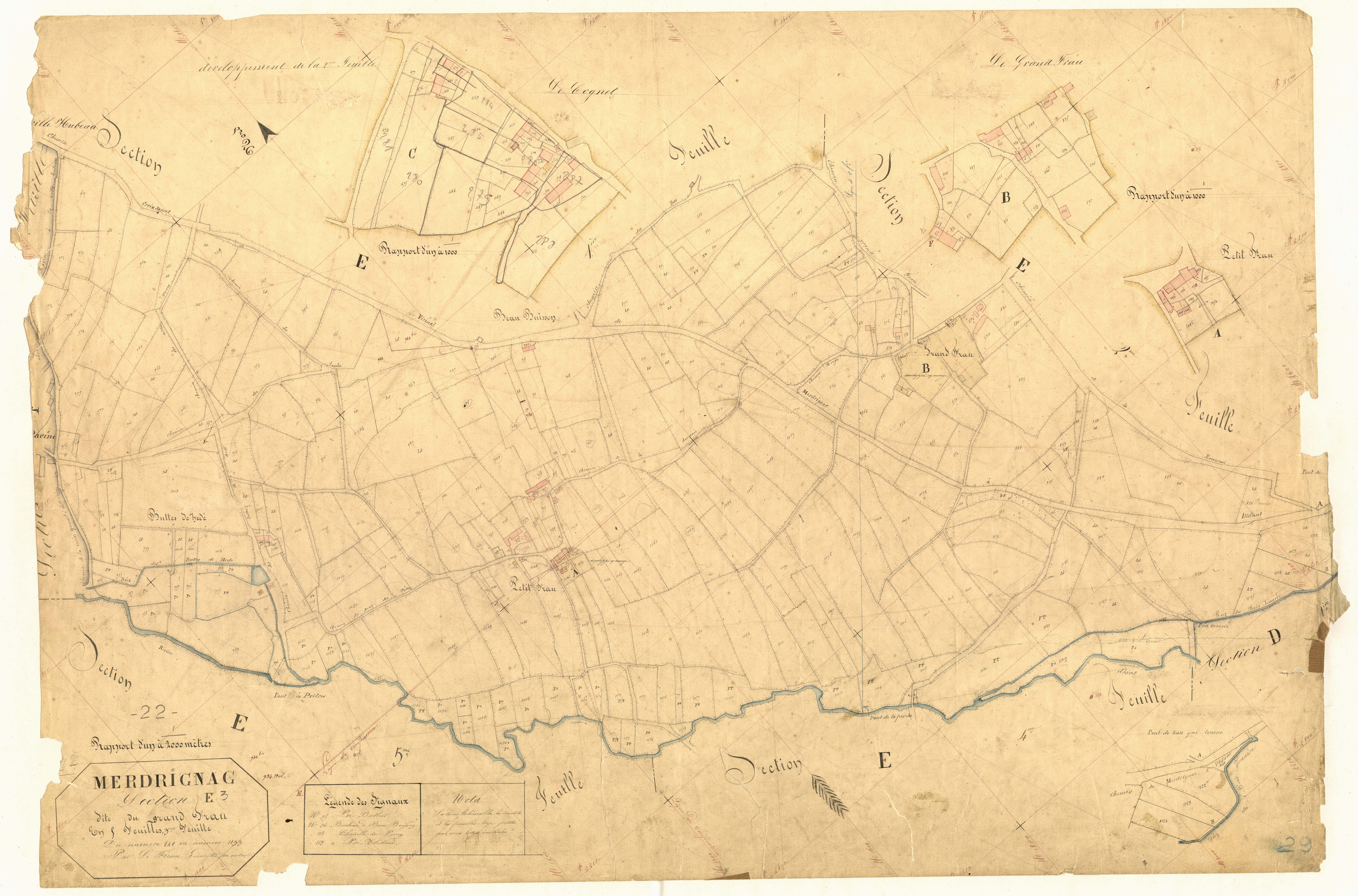 Merdrignac - Section E, 3e feuille
