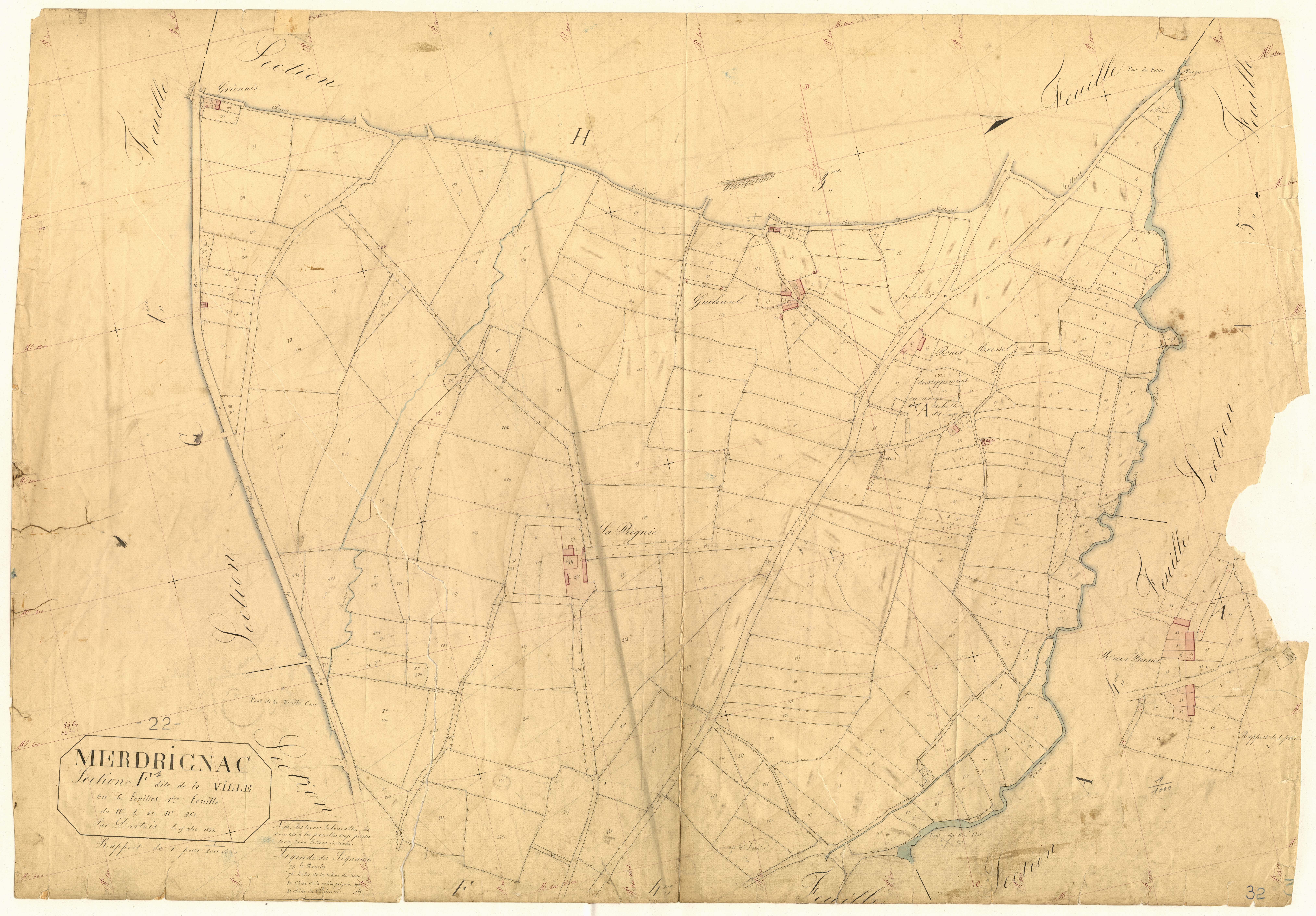 Merdrignac - Section F, 1re feuille