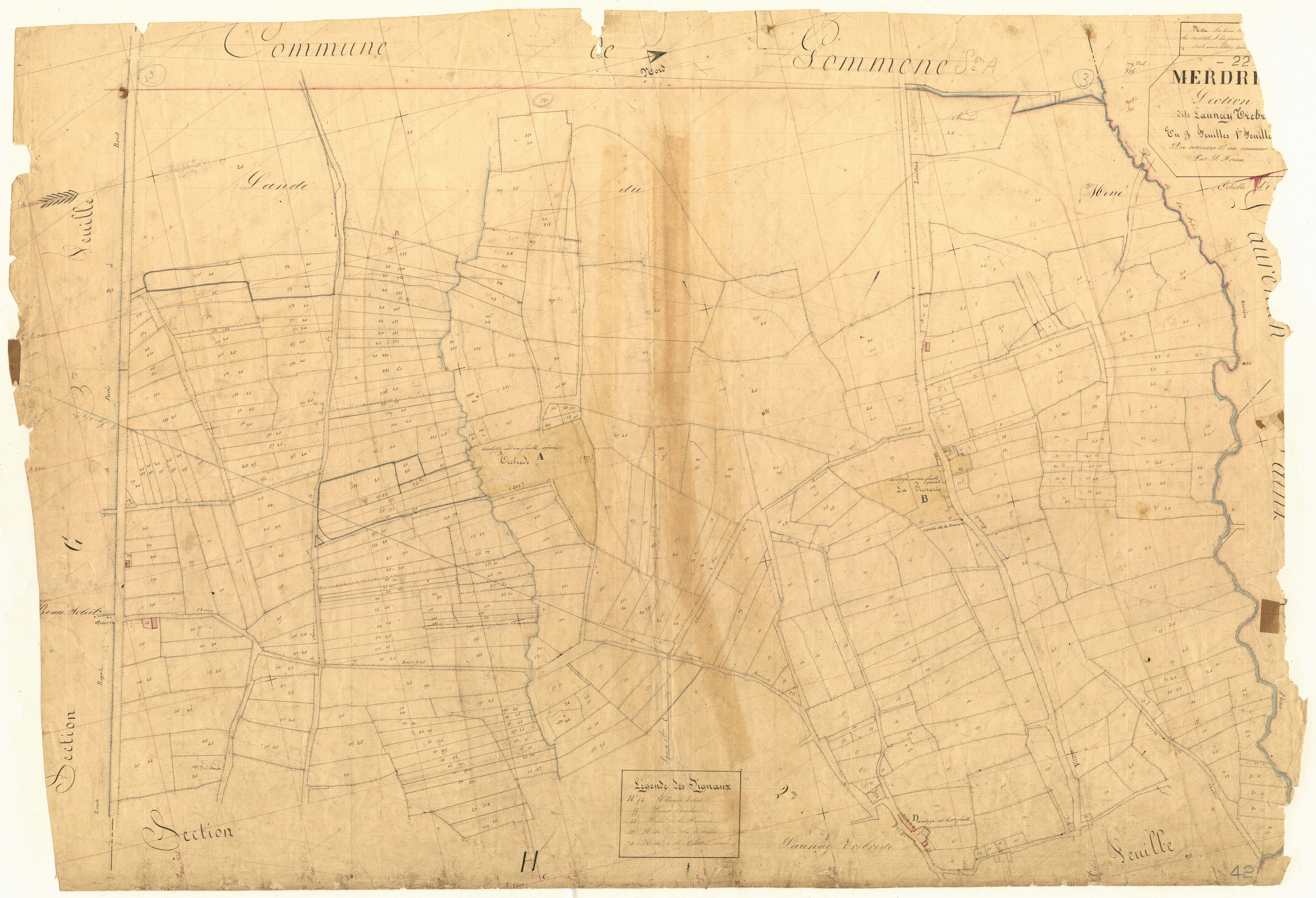 Merdrignac - Section H, 1re feuille