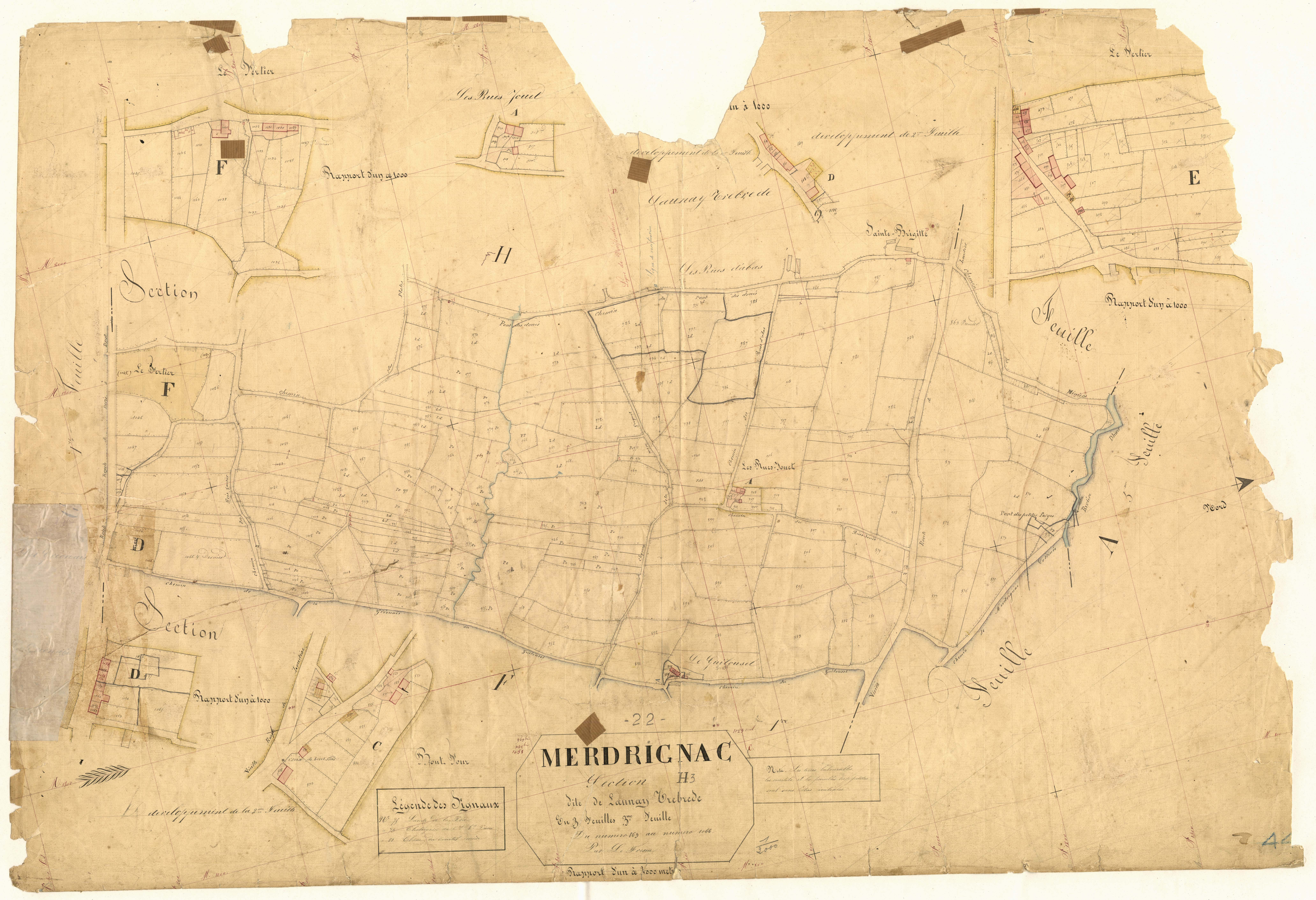 Merdrignac - Section H, 3e feuille