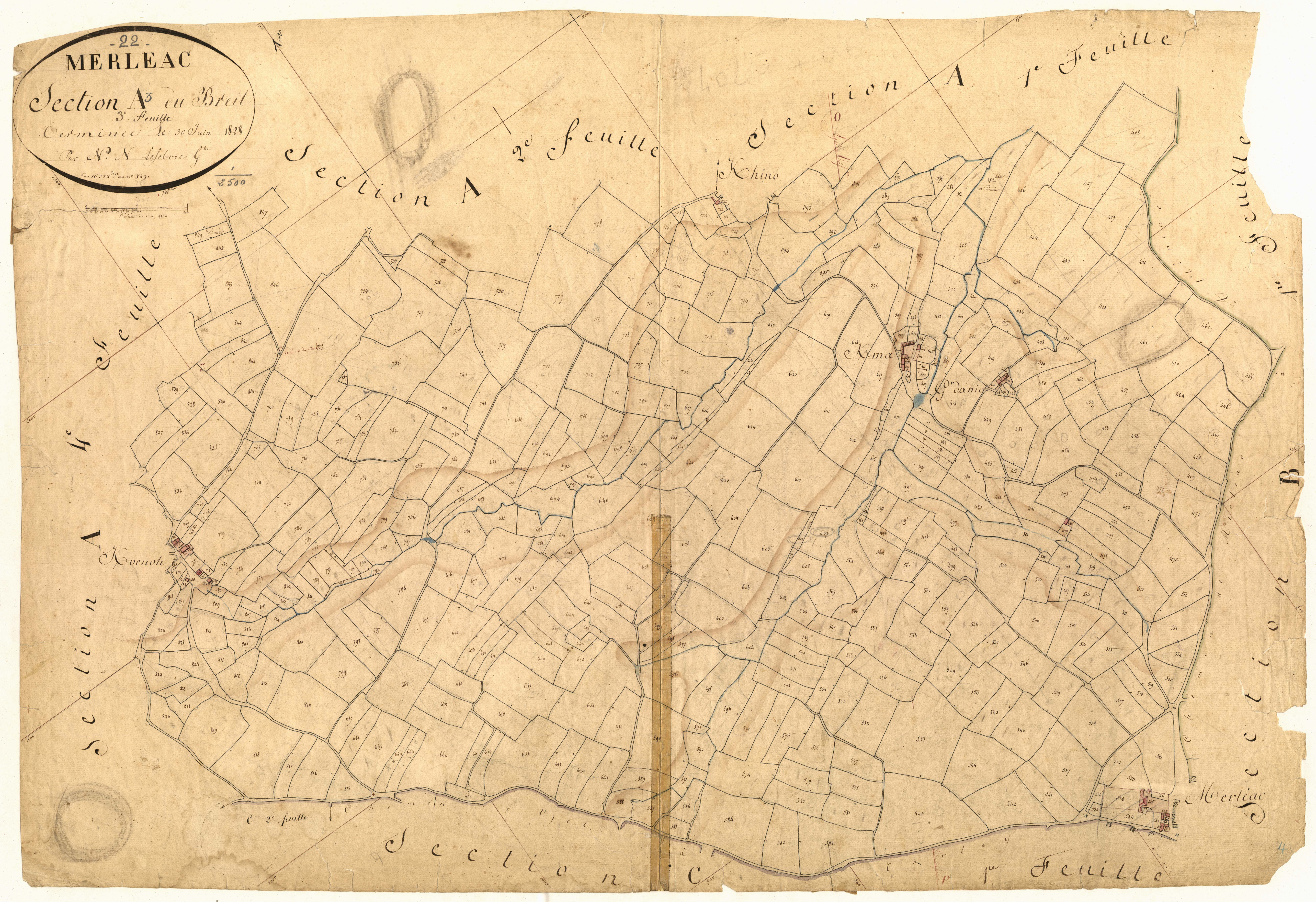 Merléac - Section A, 3e feuille