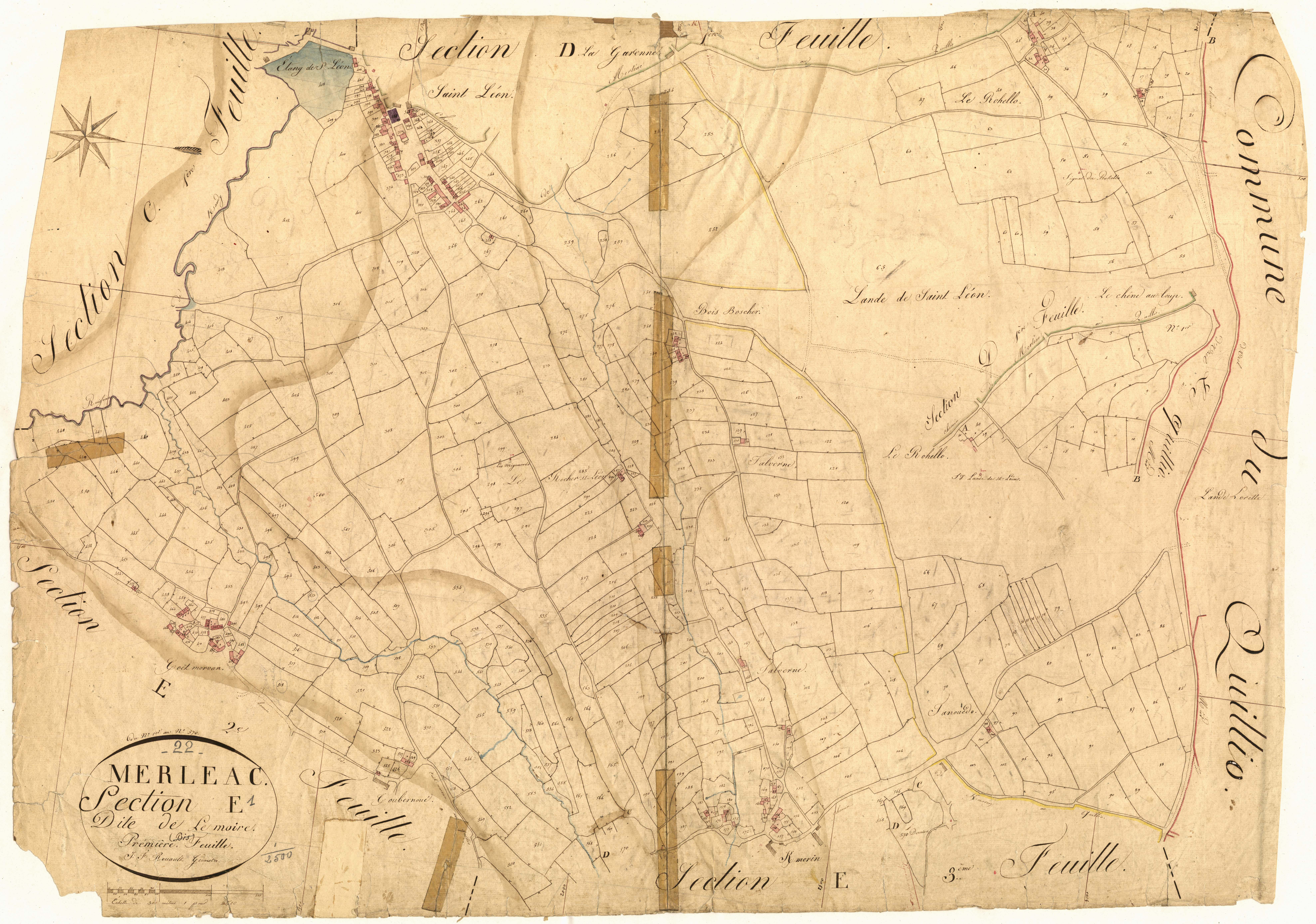 Merléac - Section E, 1re feuille