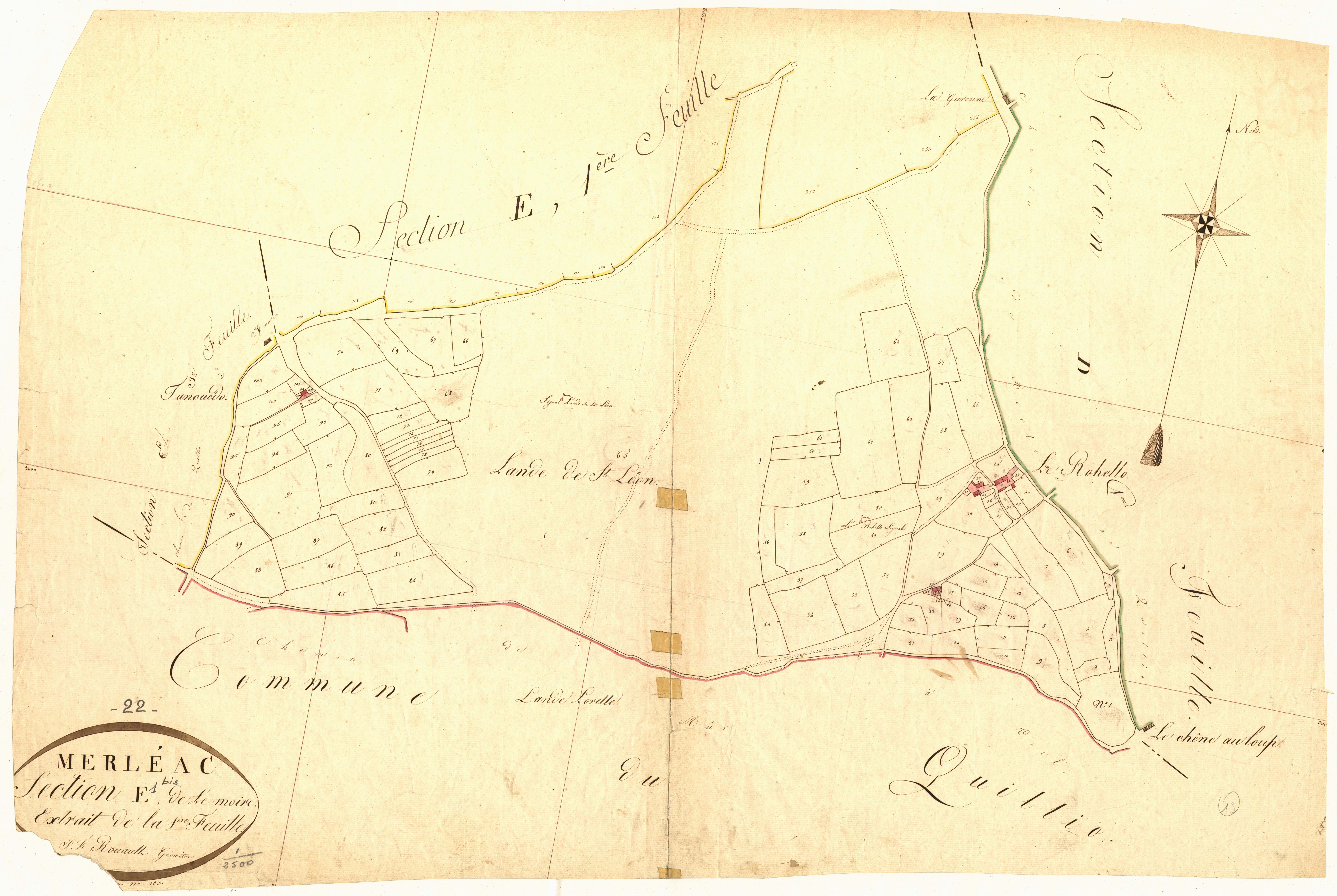 Merléac - Section E, 1re feuille bis