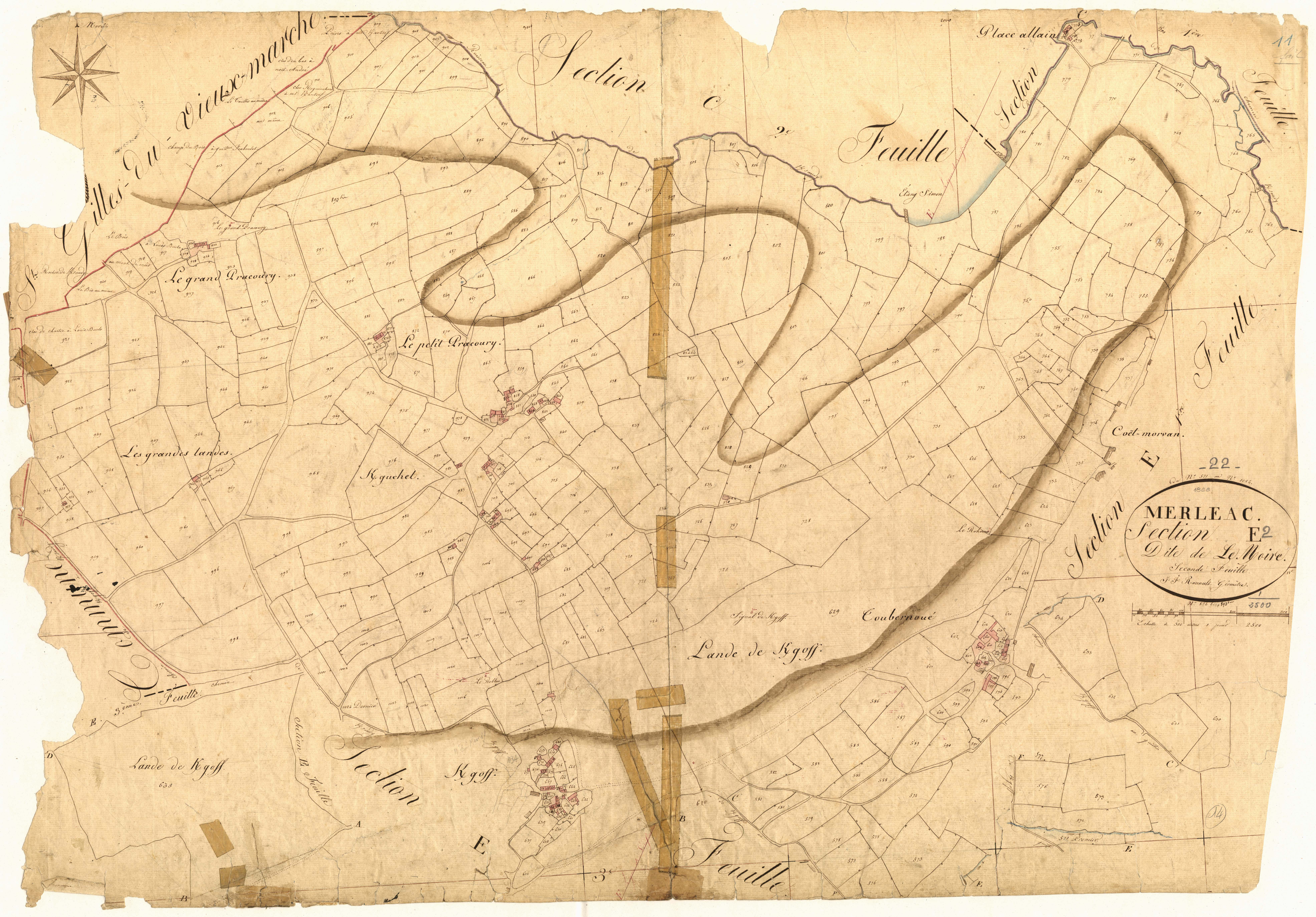 Merléac - Section E, 2e feuille