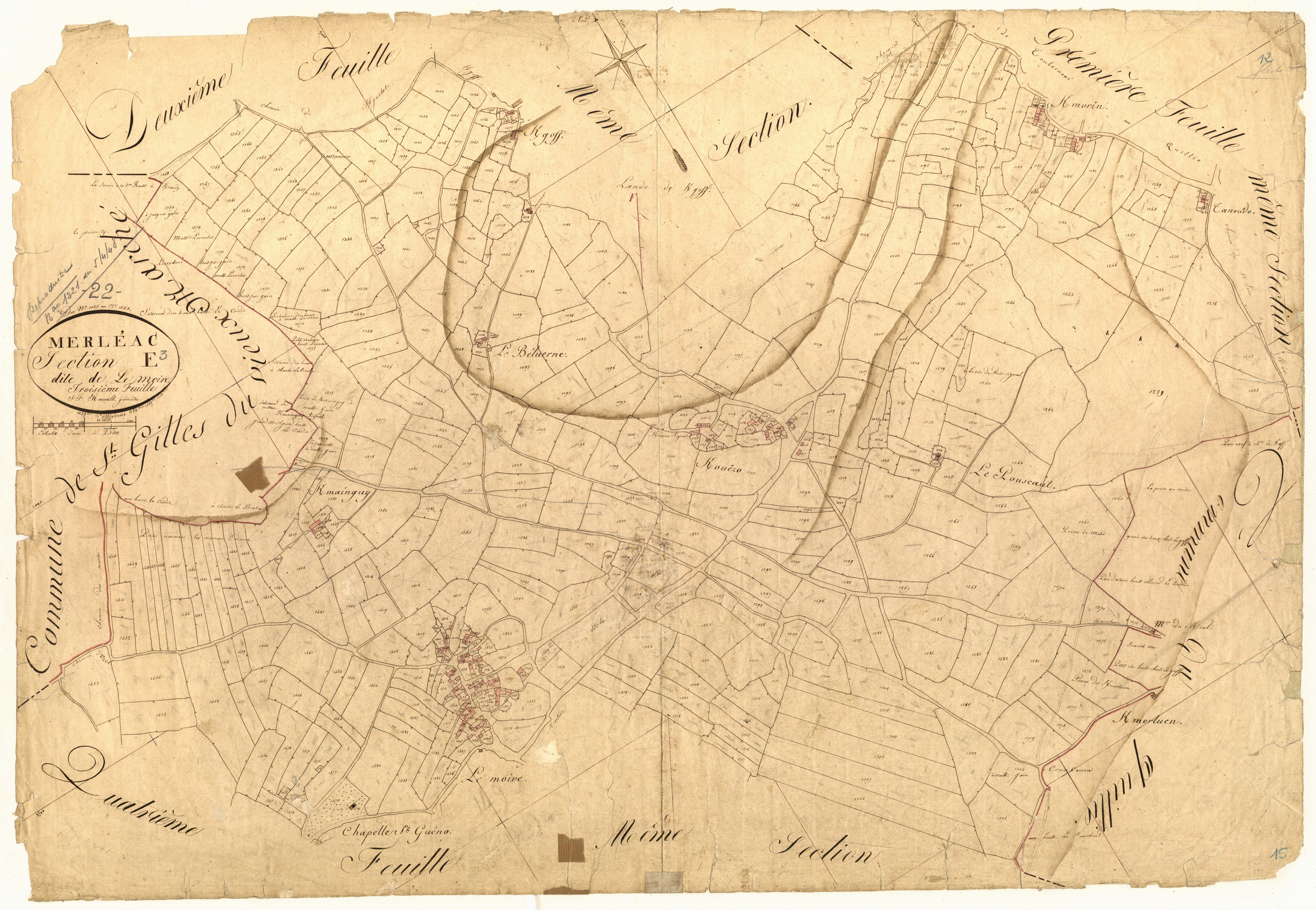 Merléac - Section E, 3e feuille