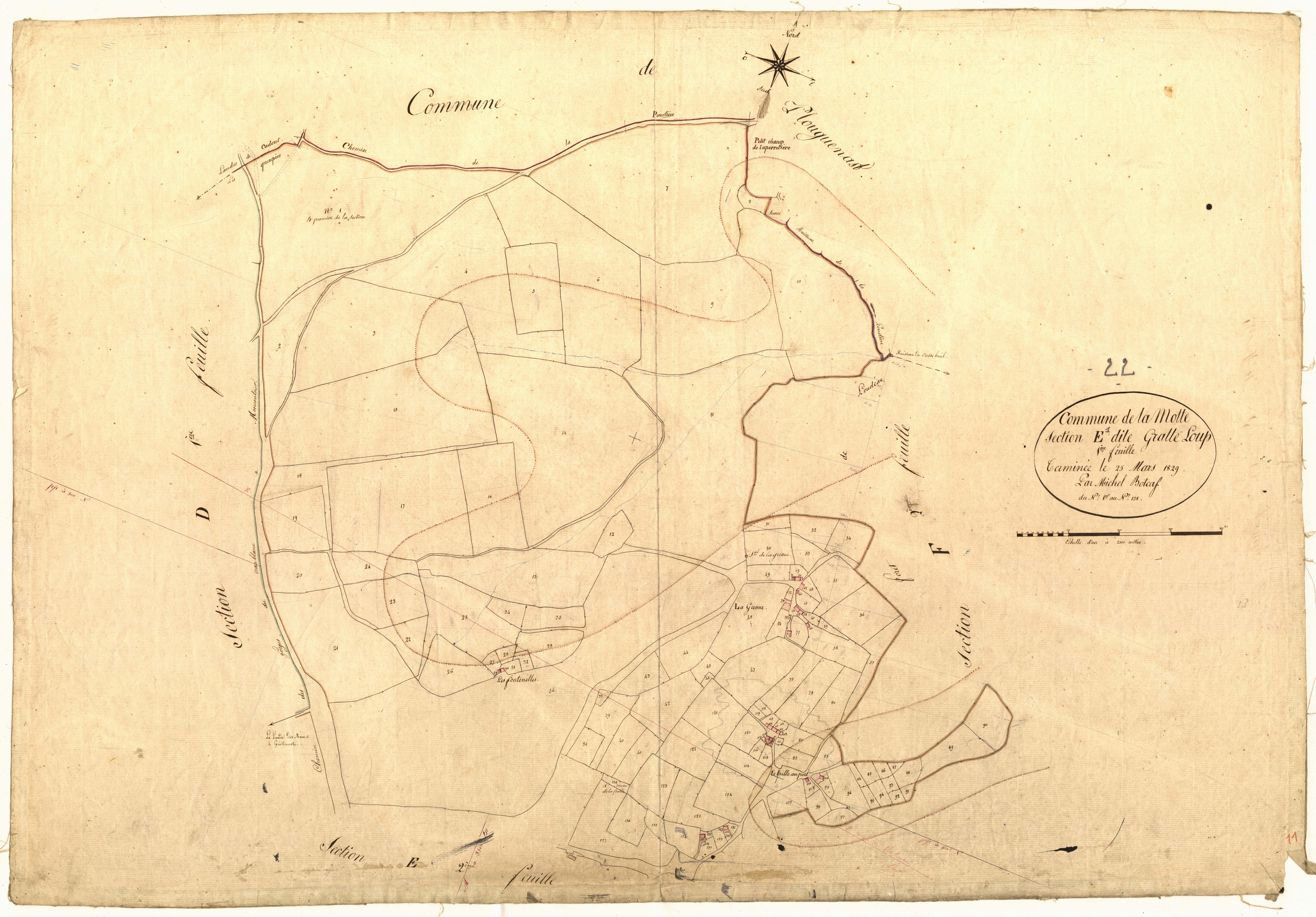 La Motte - Section E, 1re feuille