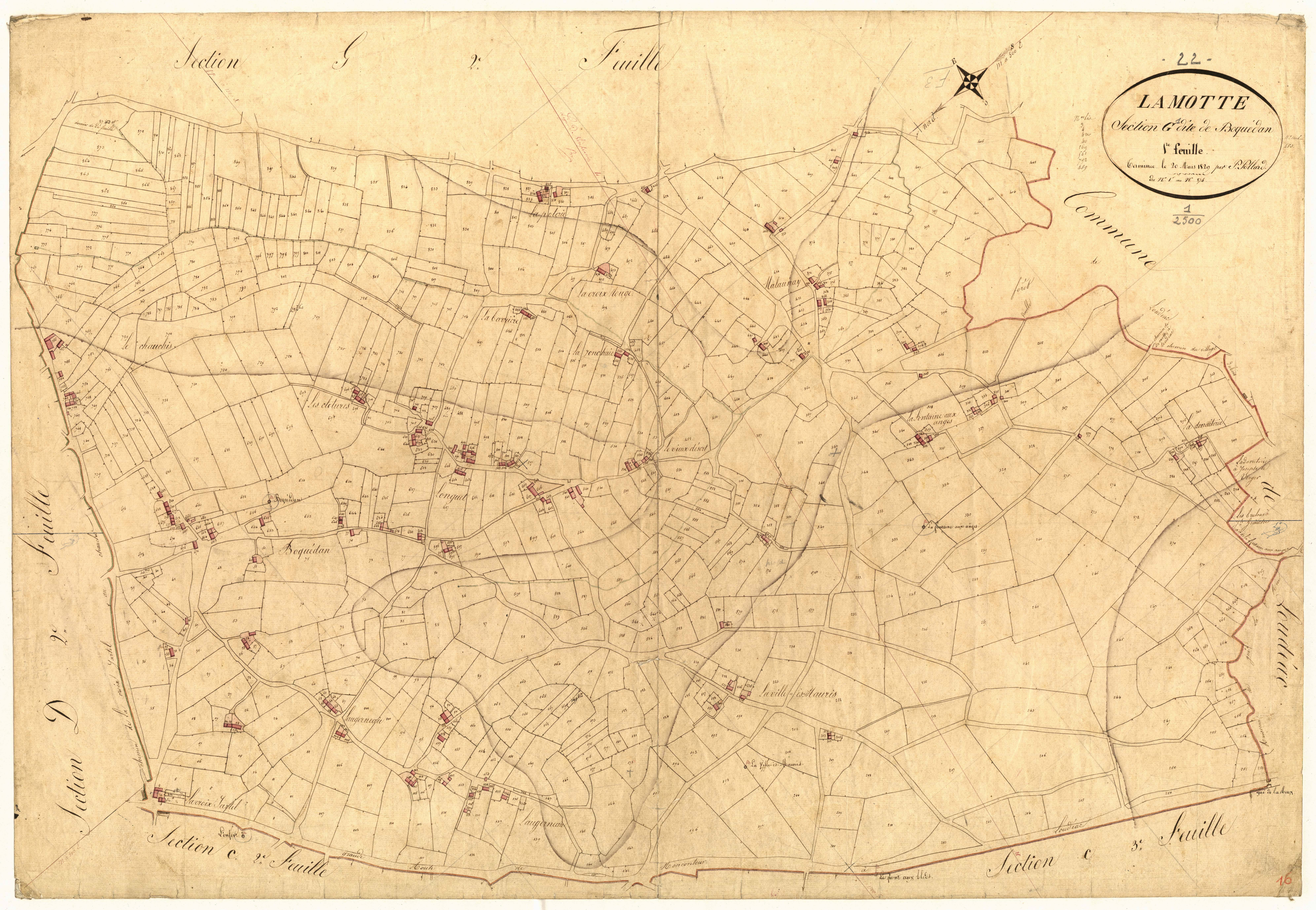 La Motte - Section G, 1re feuille