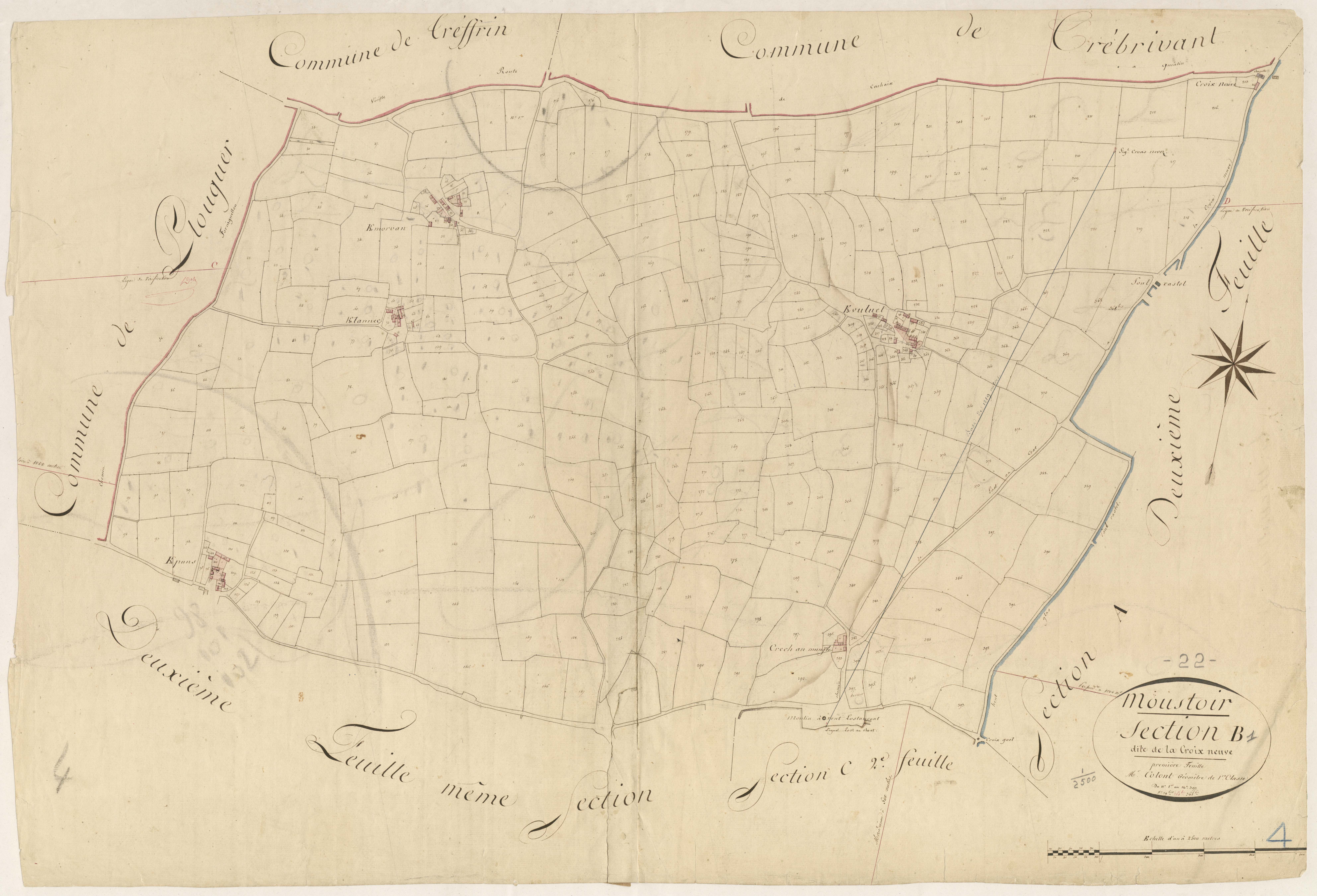 Le Moustoir - Section B, 1re feuille
