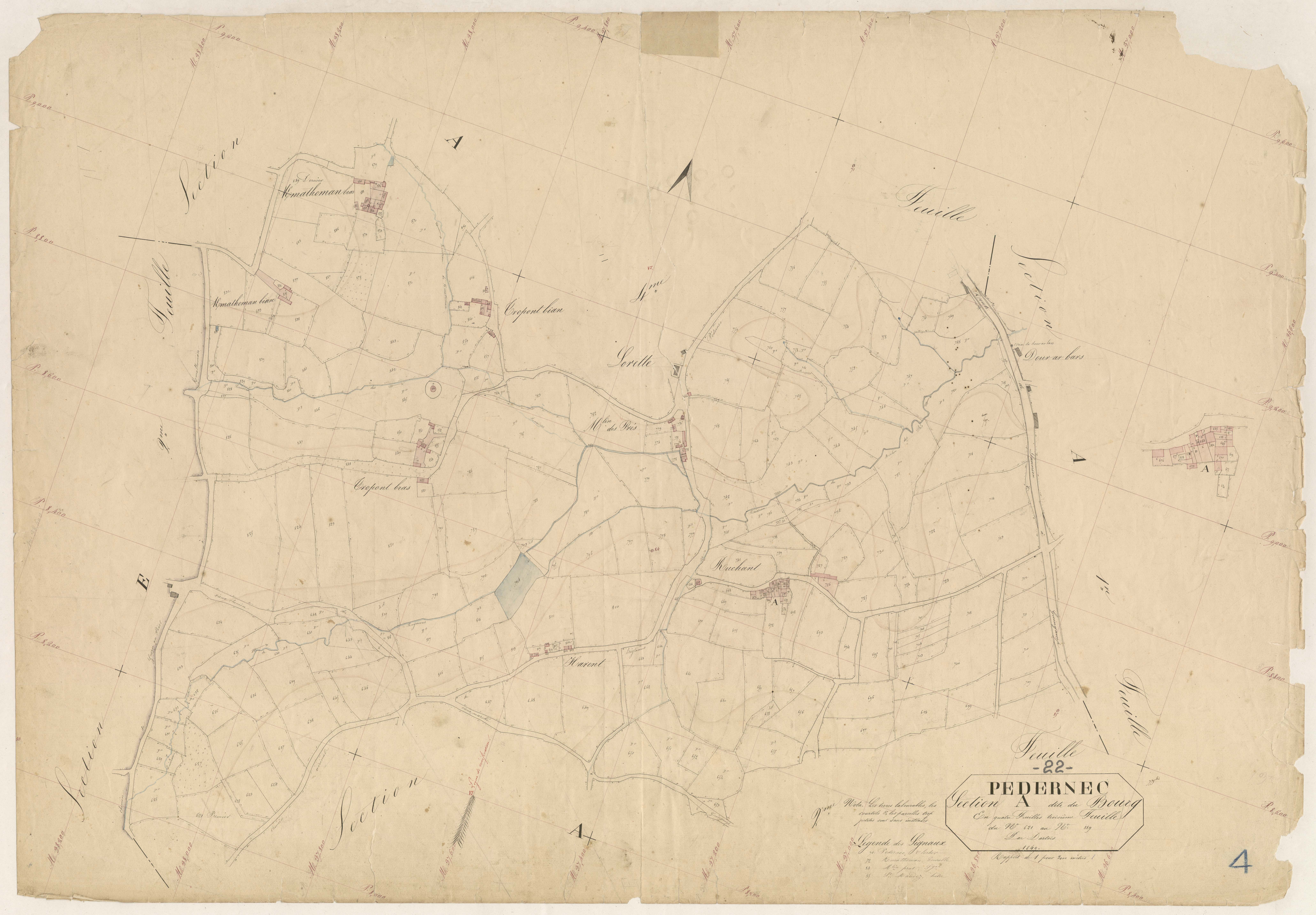 Pédernec - Section A, 3e feuille