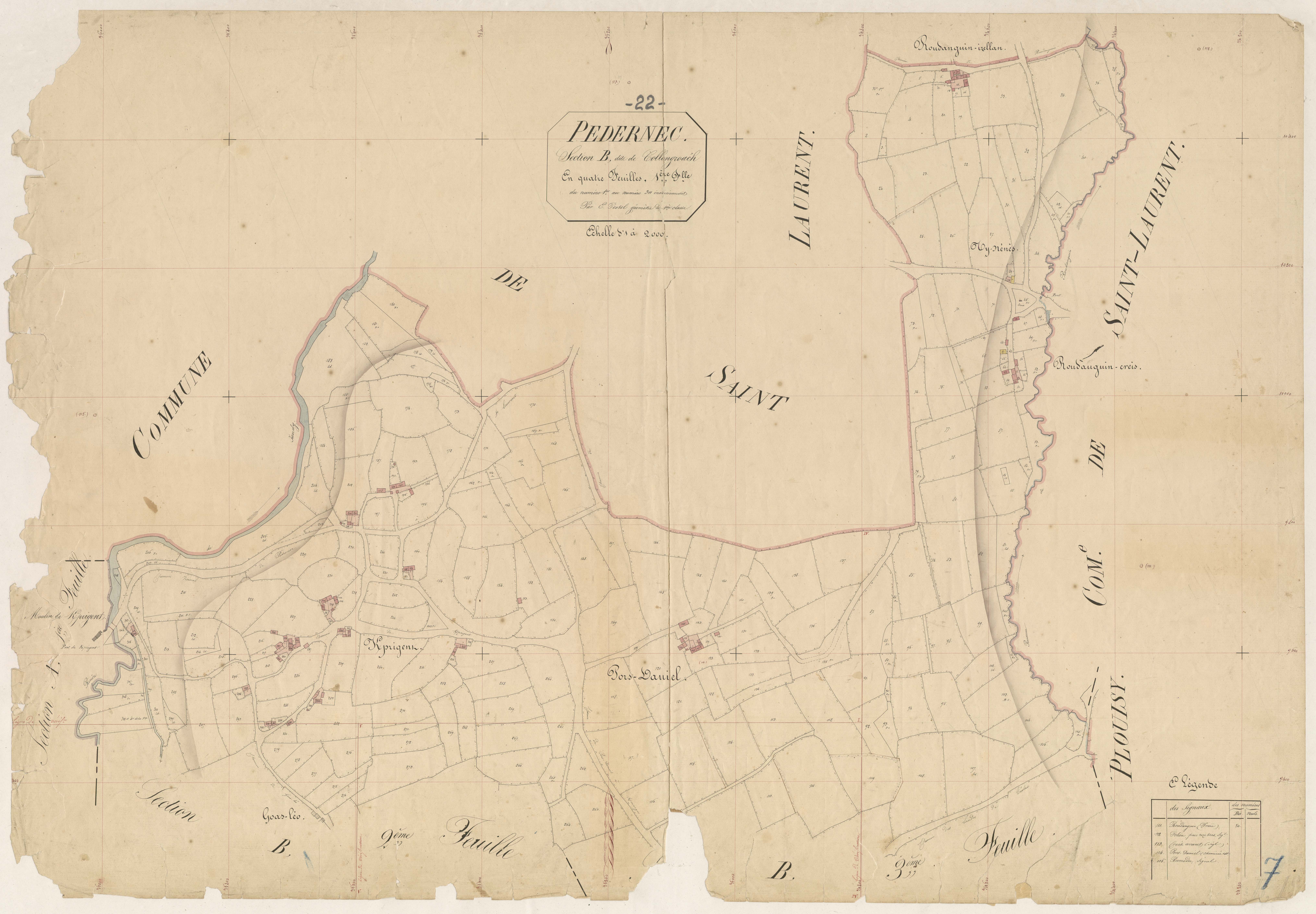 Pédernec - Section B, 1re feuille