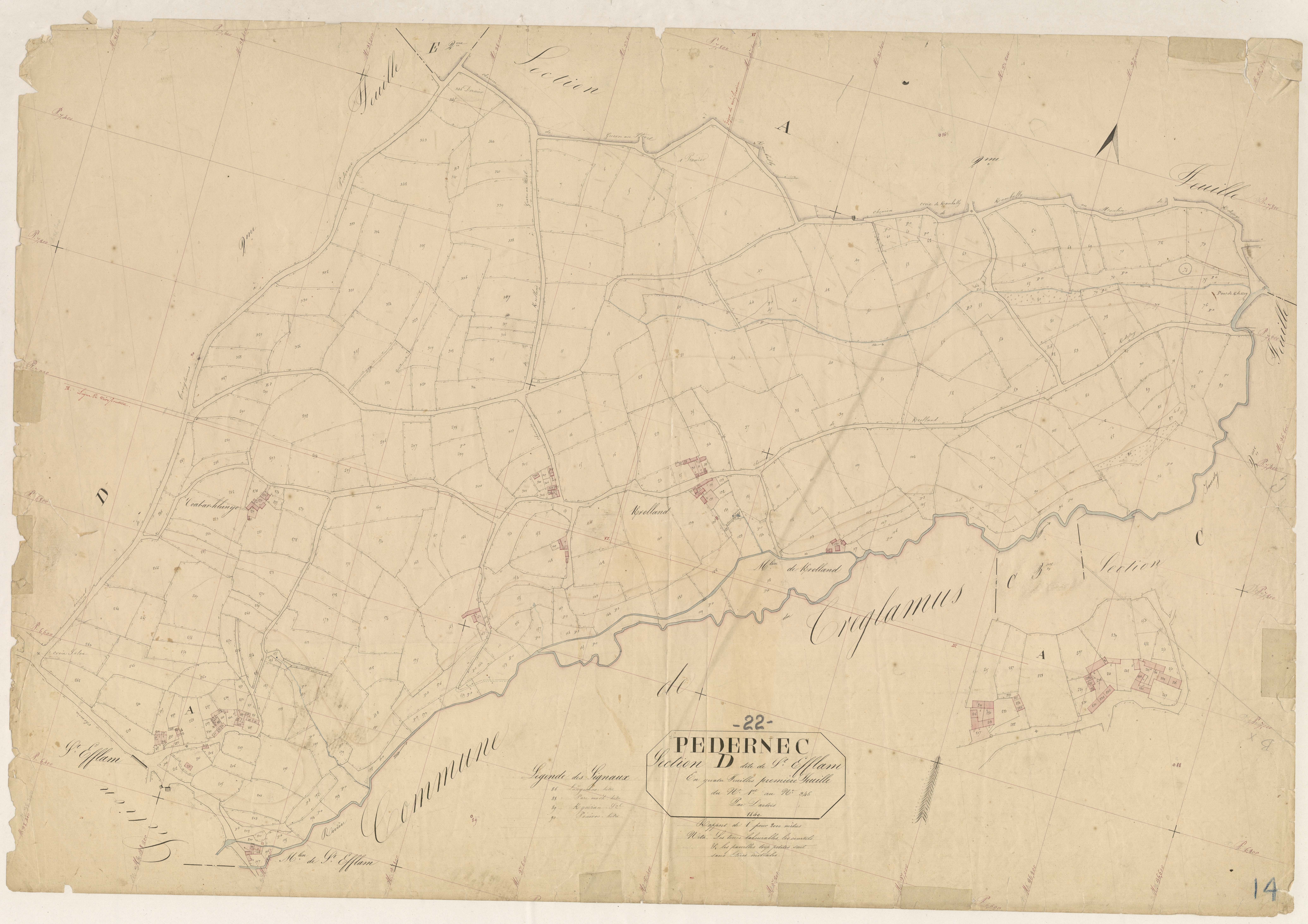 Pédernec - Section D, 1re feuille
