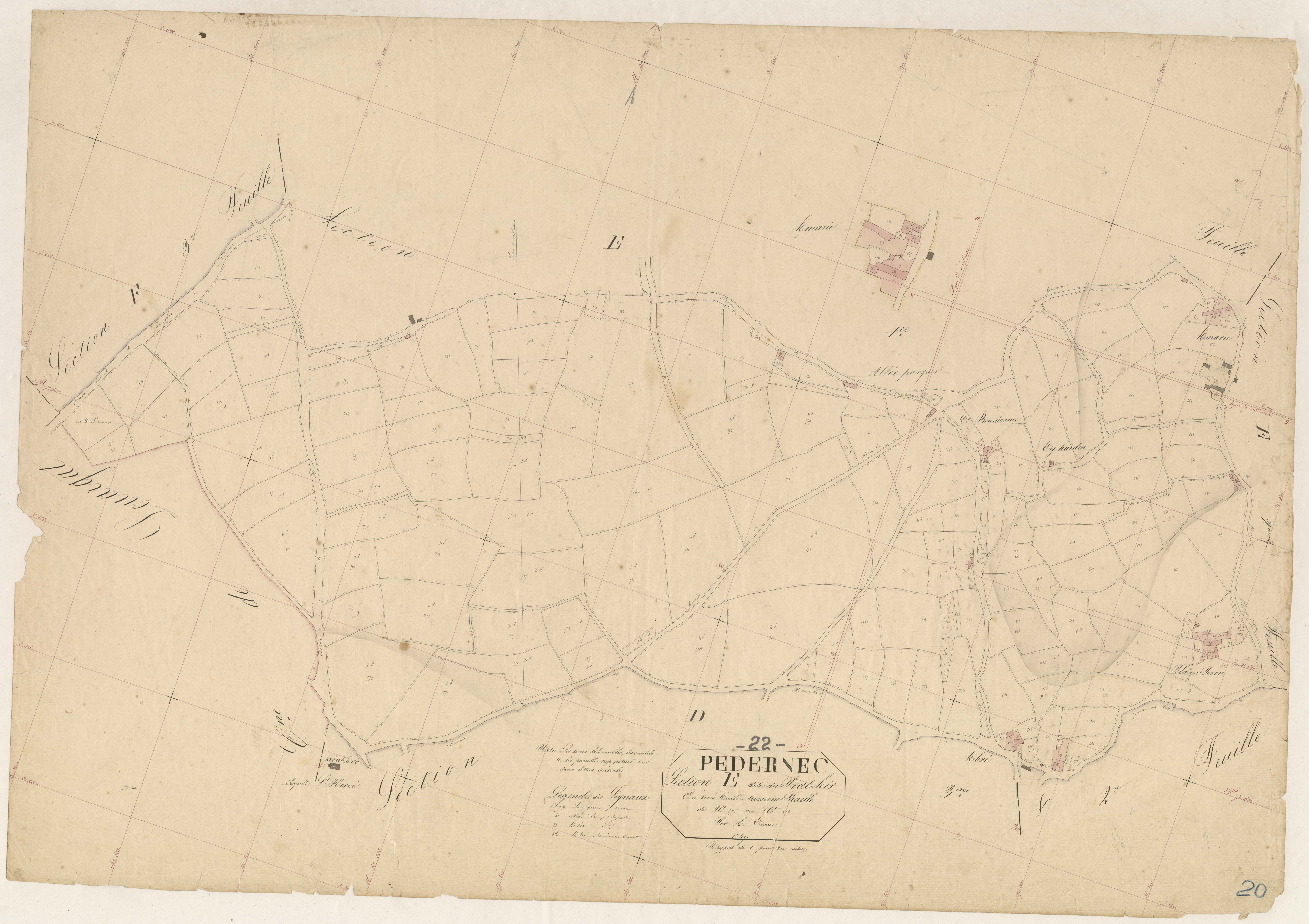 Pédernec - Section E, 3e feuille