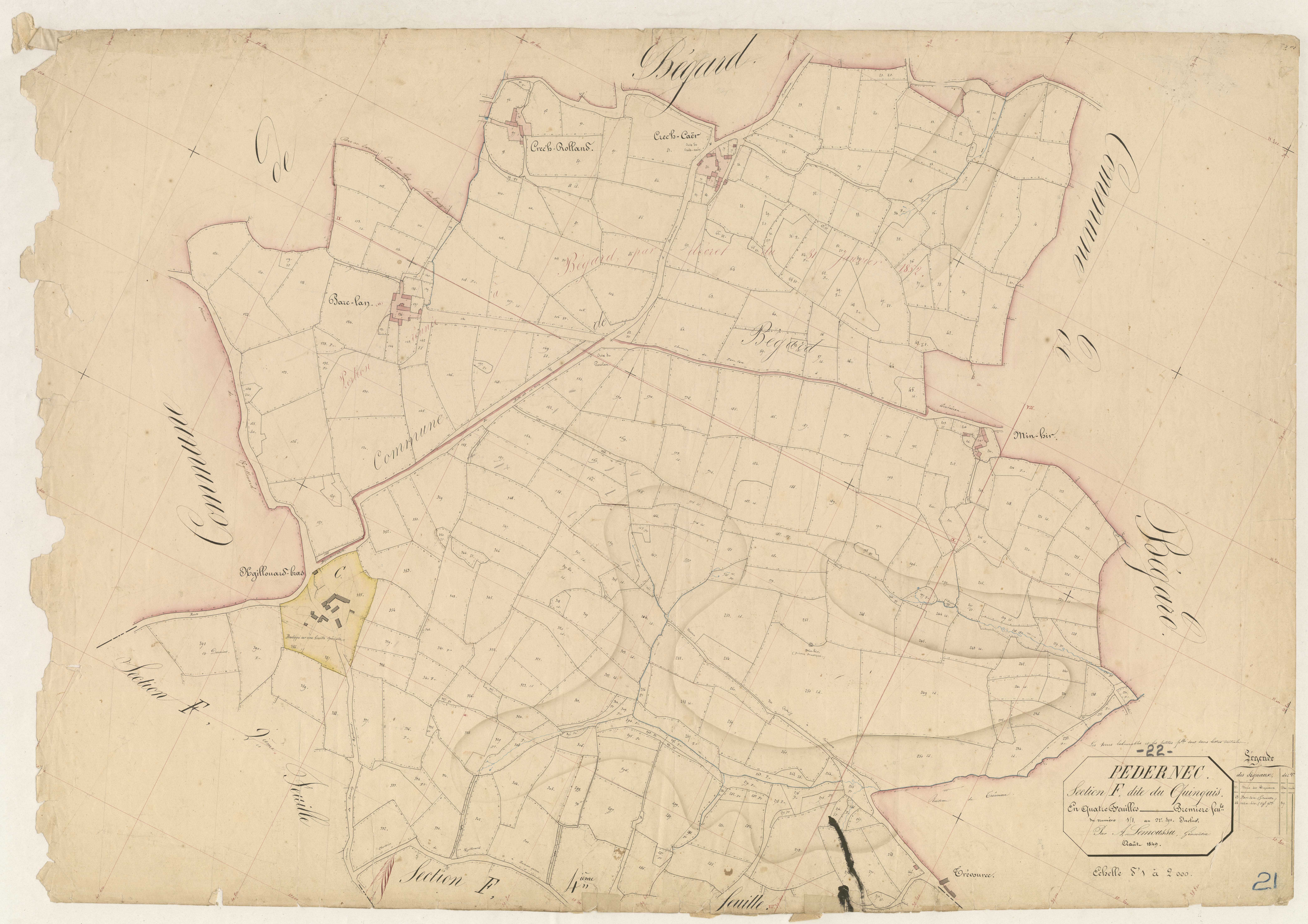 Pédernec - Section F, 1re feuille