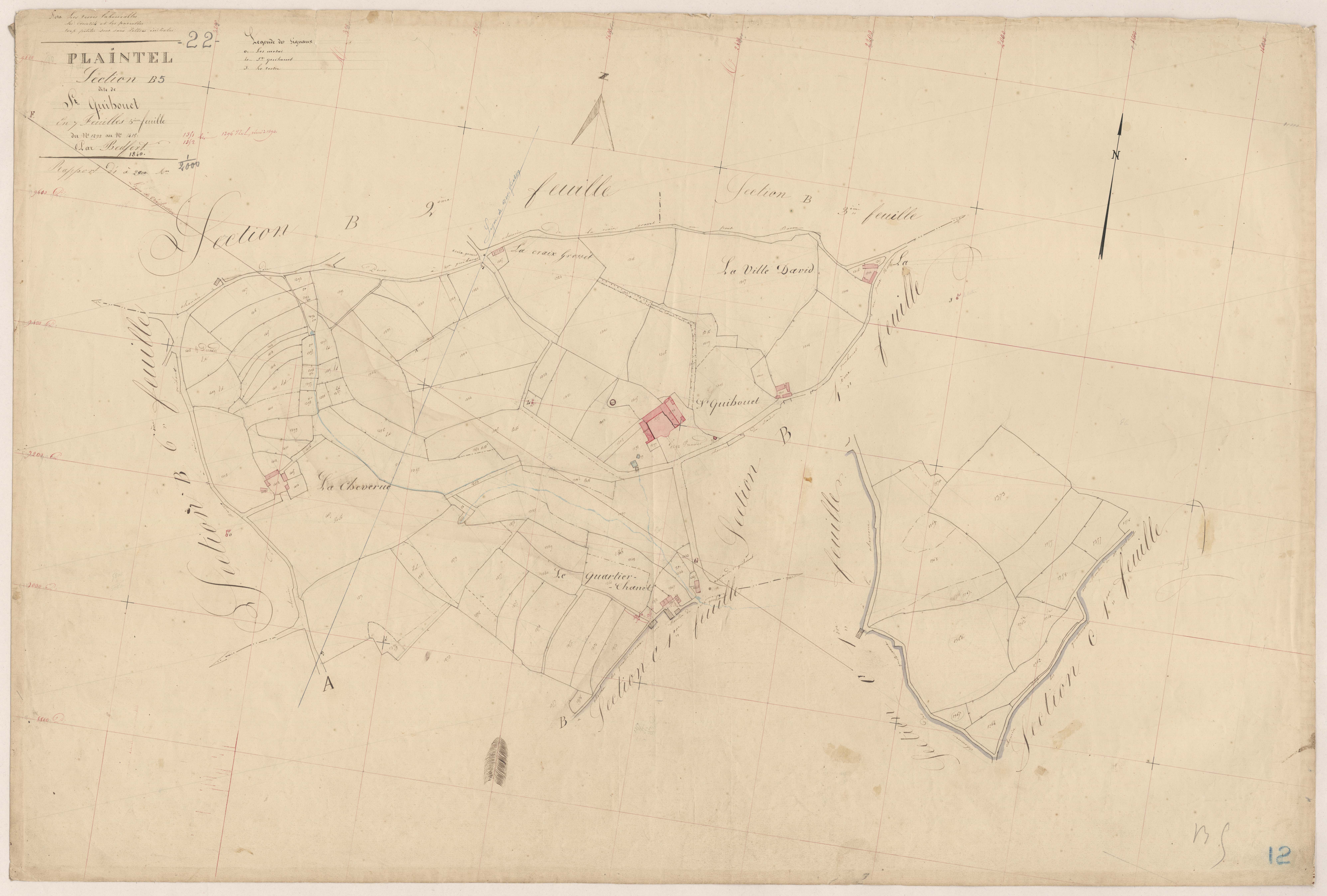 Plaintel - Section B, 5e feuille