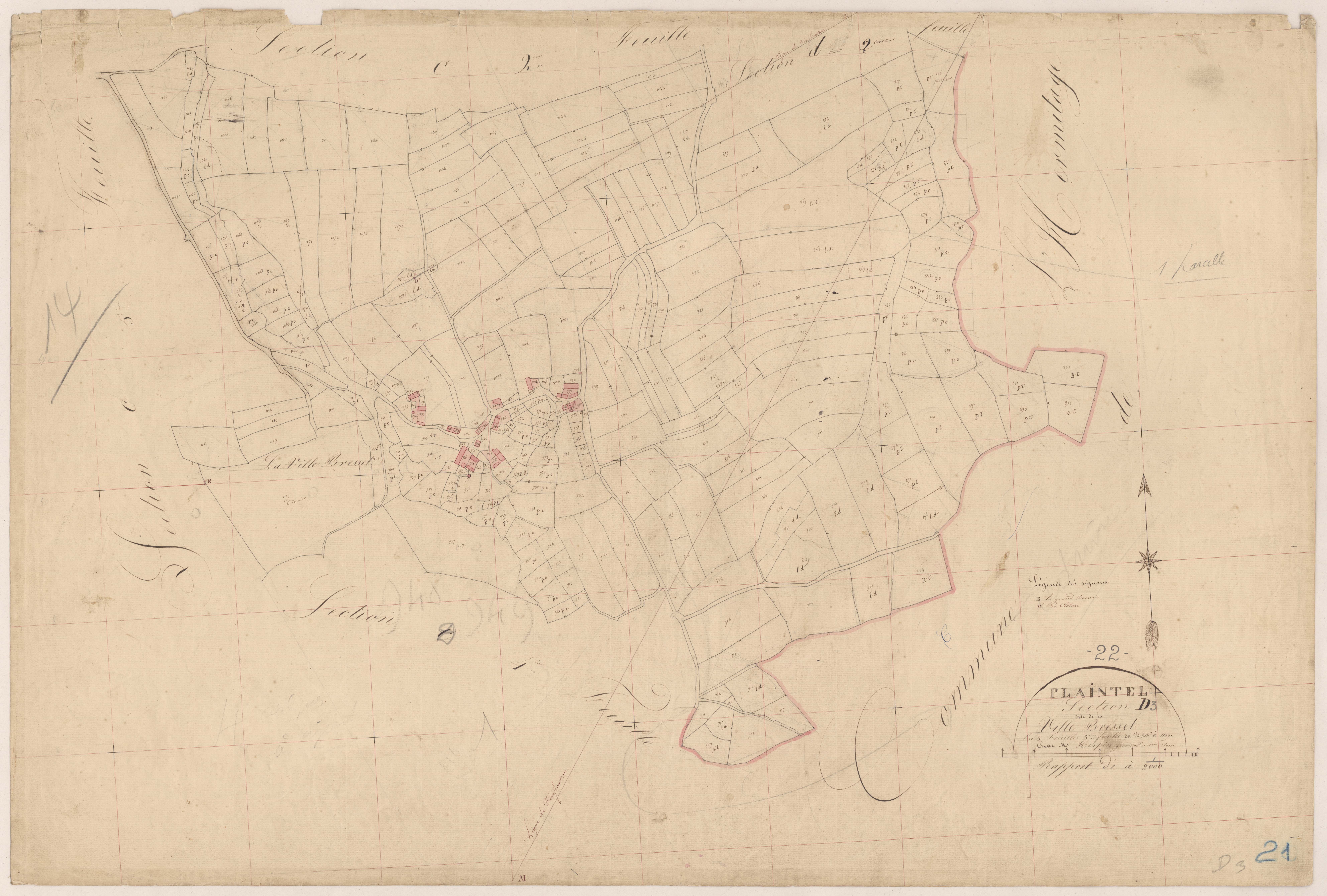 Plaintel - Section D, 3e feuille