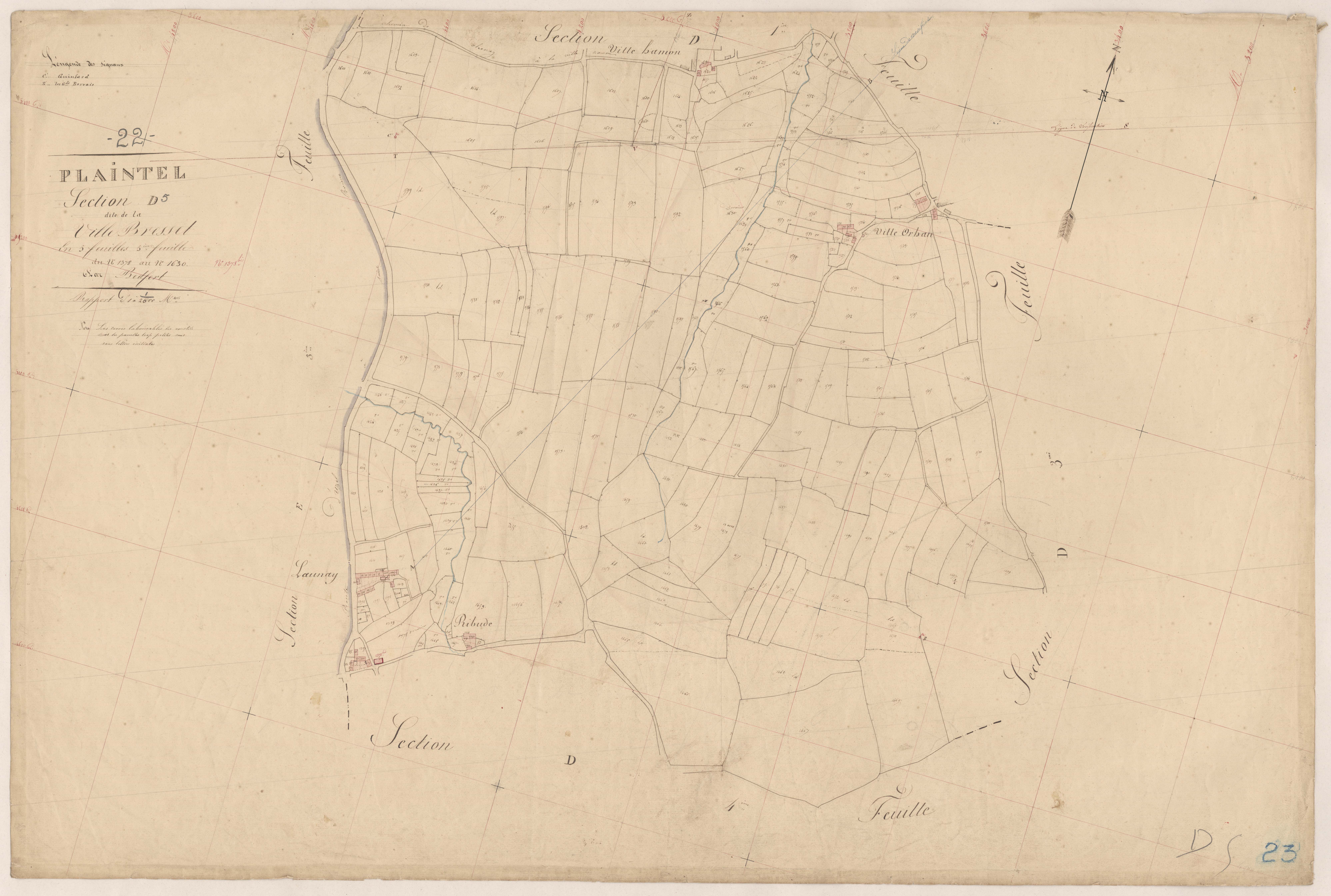Plaintel - Section D, 5e feuille