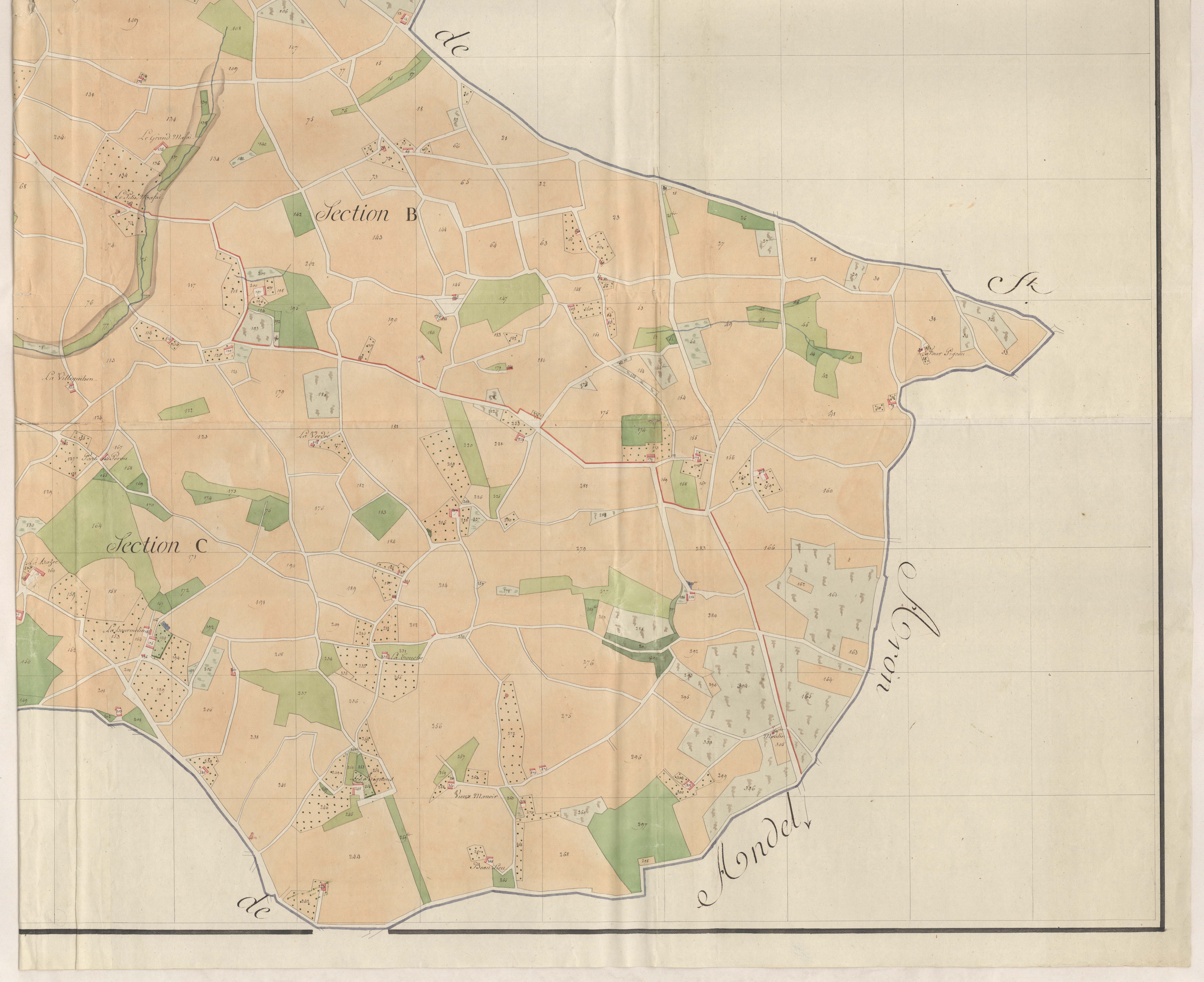 Lamballe-Armor - Plan par masse de culture, partie sud-est.