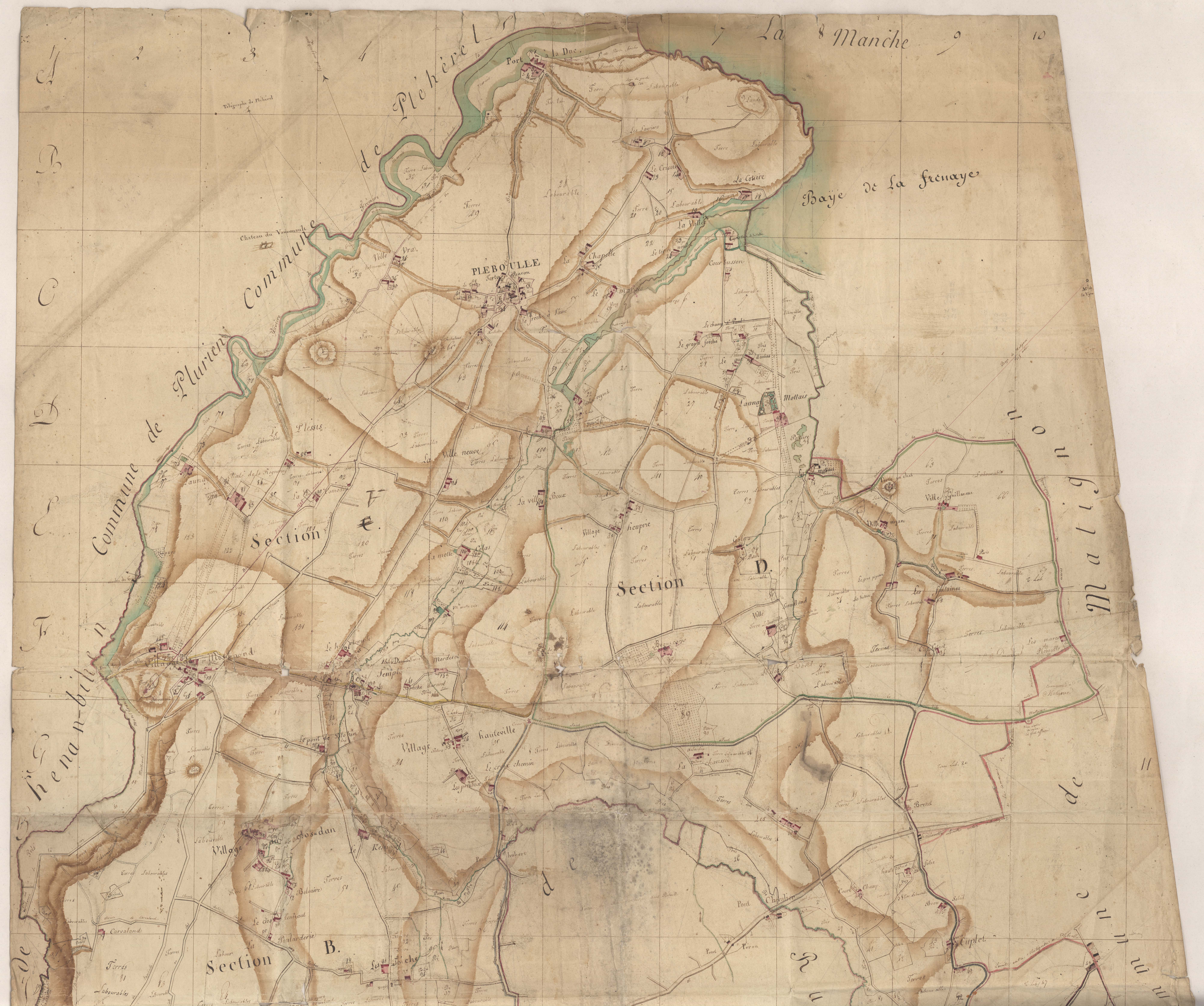 Pléboulle - Plan géométrique, partie nord.