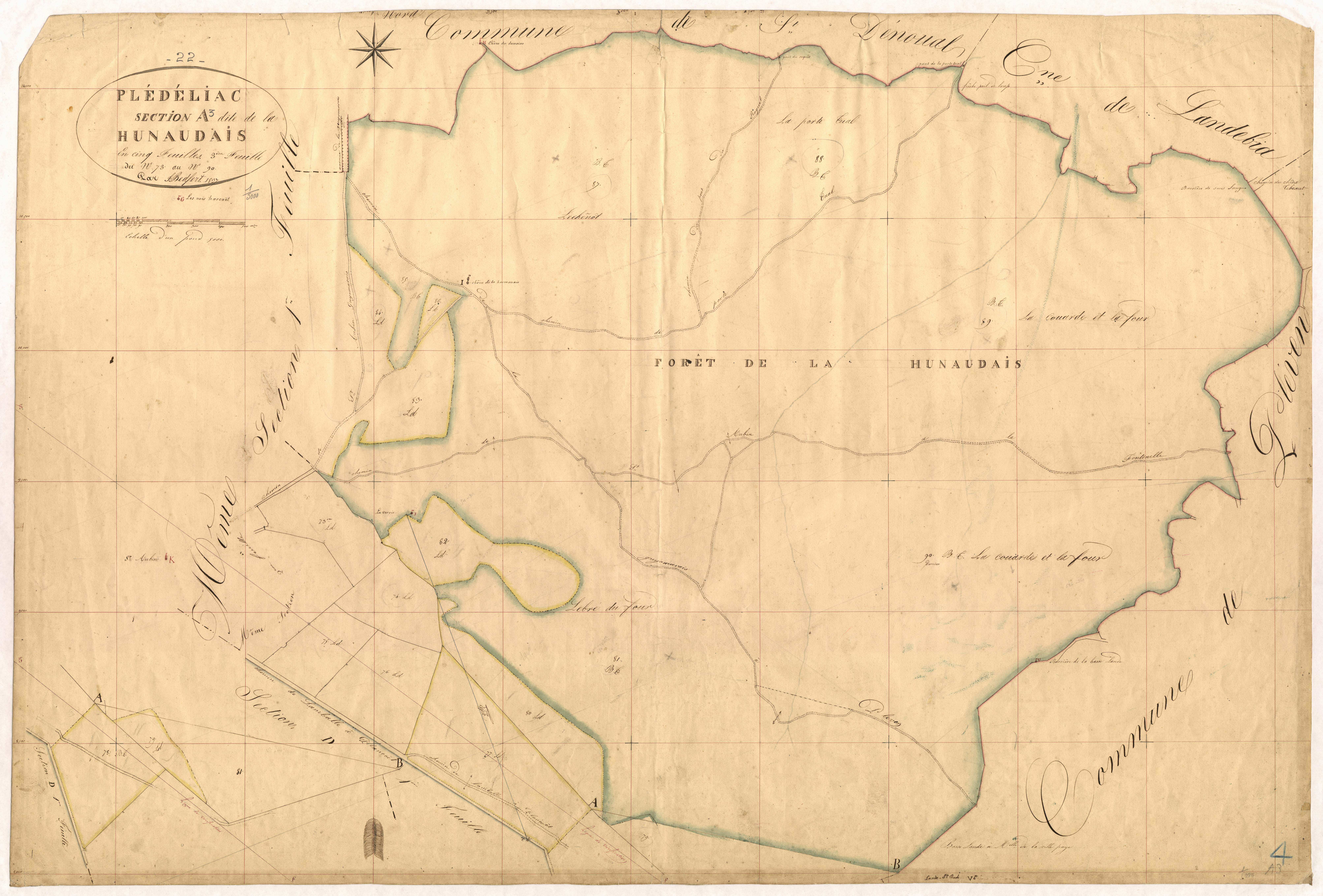 Plédéliac - Section A, 3e feuille