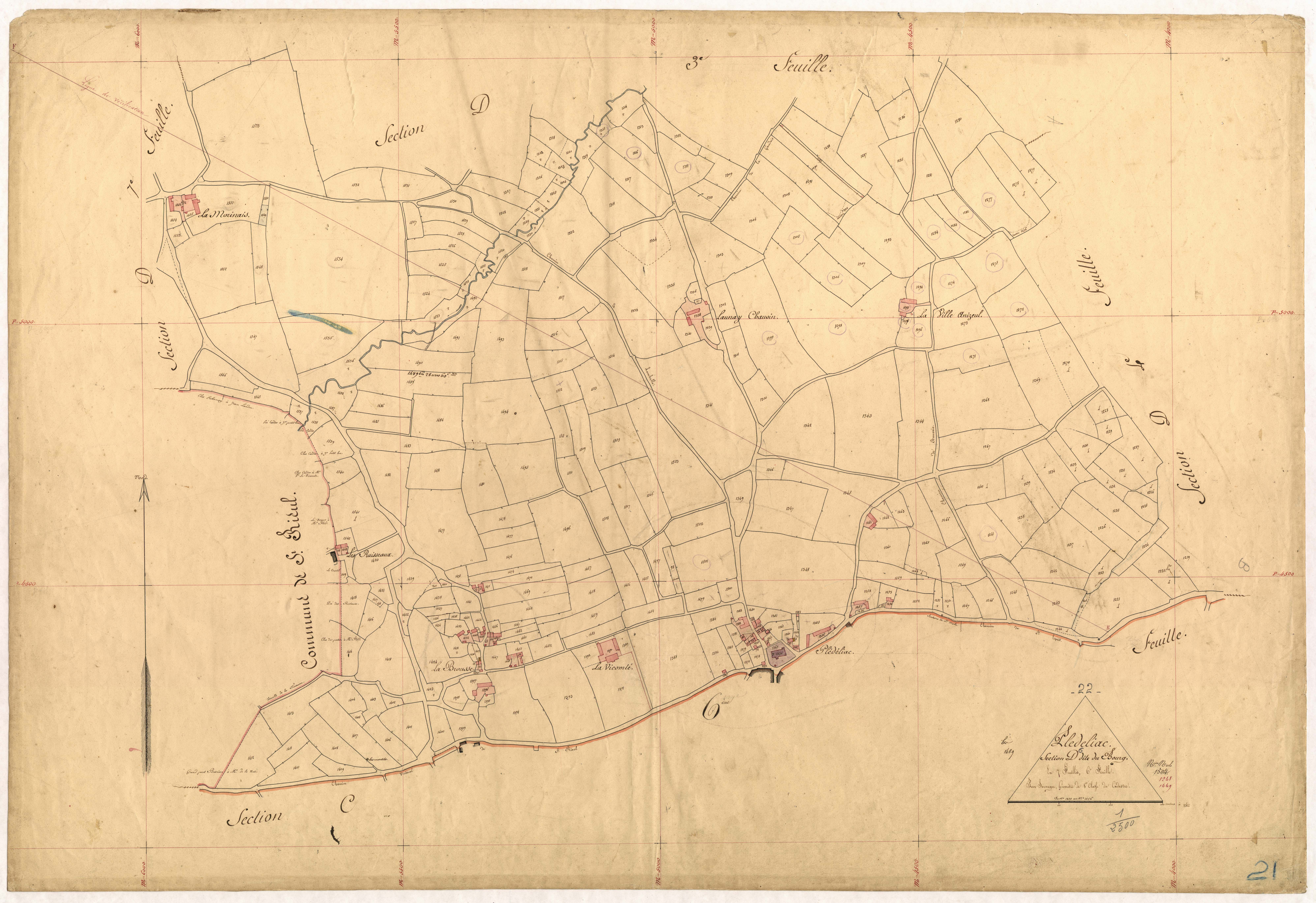 Plédéliac - Section D, 6e feuille