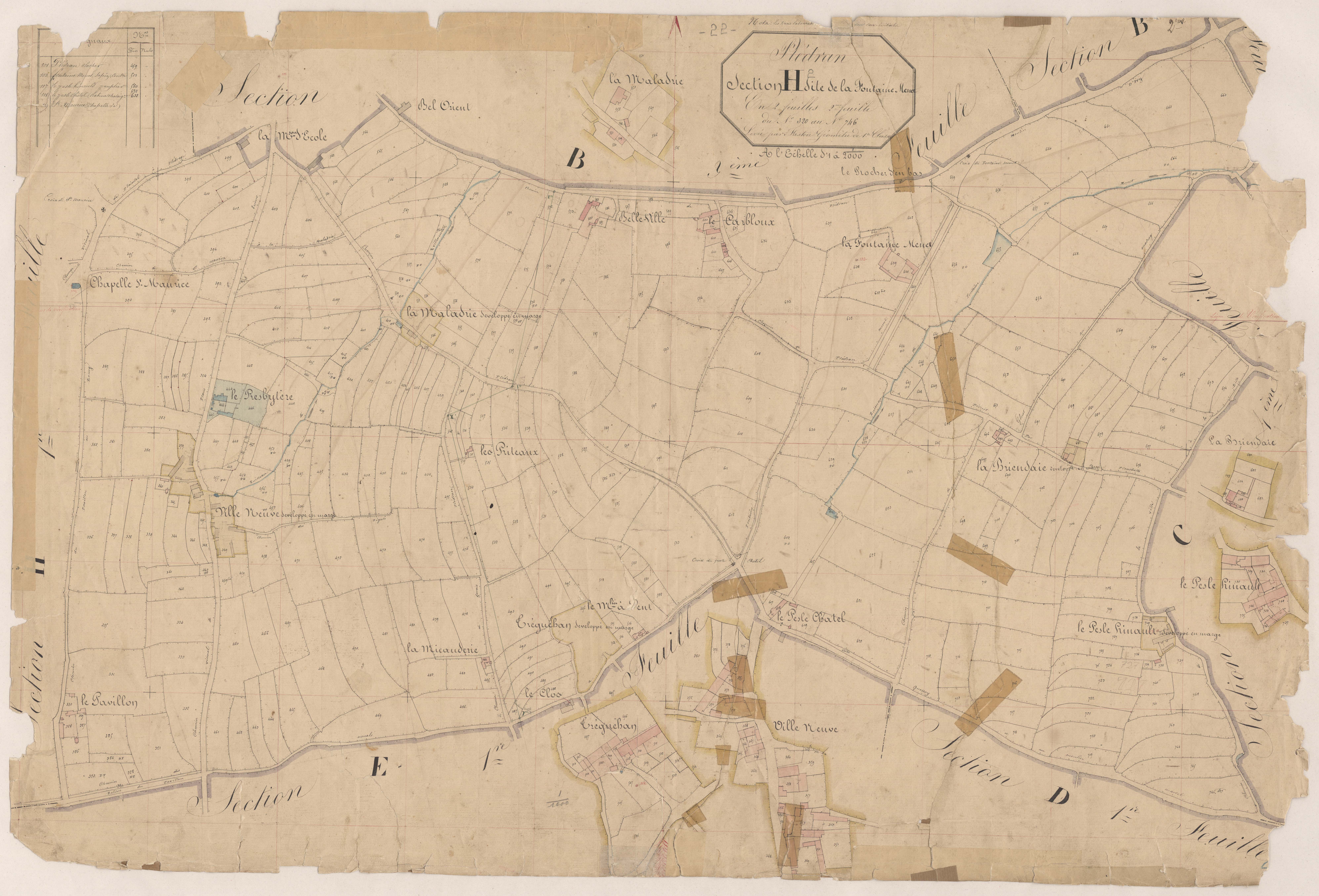 Plédran - Section E, 1re feuille